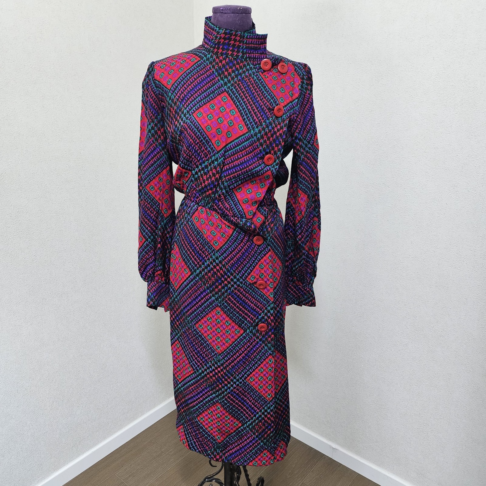 Rare Auth Vtg 1980s Givenchy 100% Silk Dress EU 36