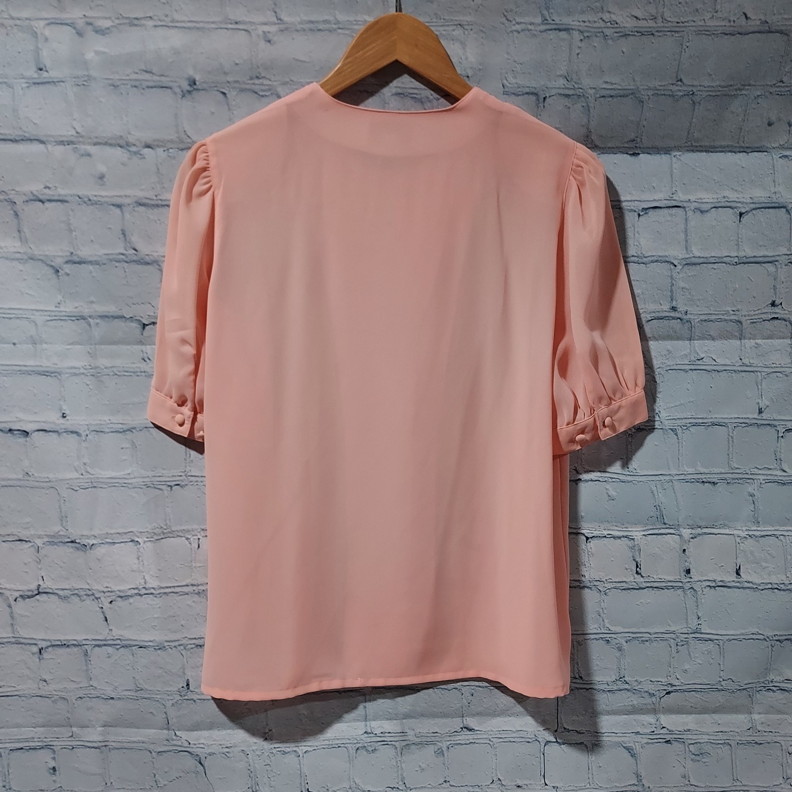 Twee Vintage La Blouse Size 8 Antique 1980’s Lace Pale Pink Short Sleeve Top