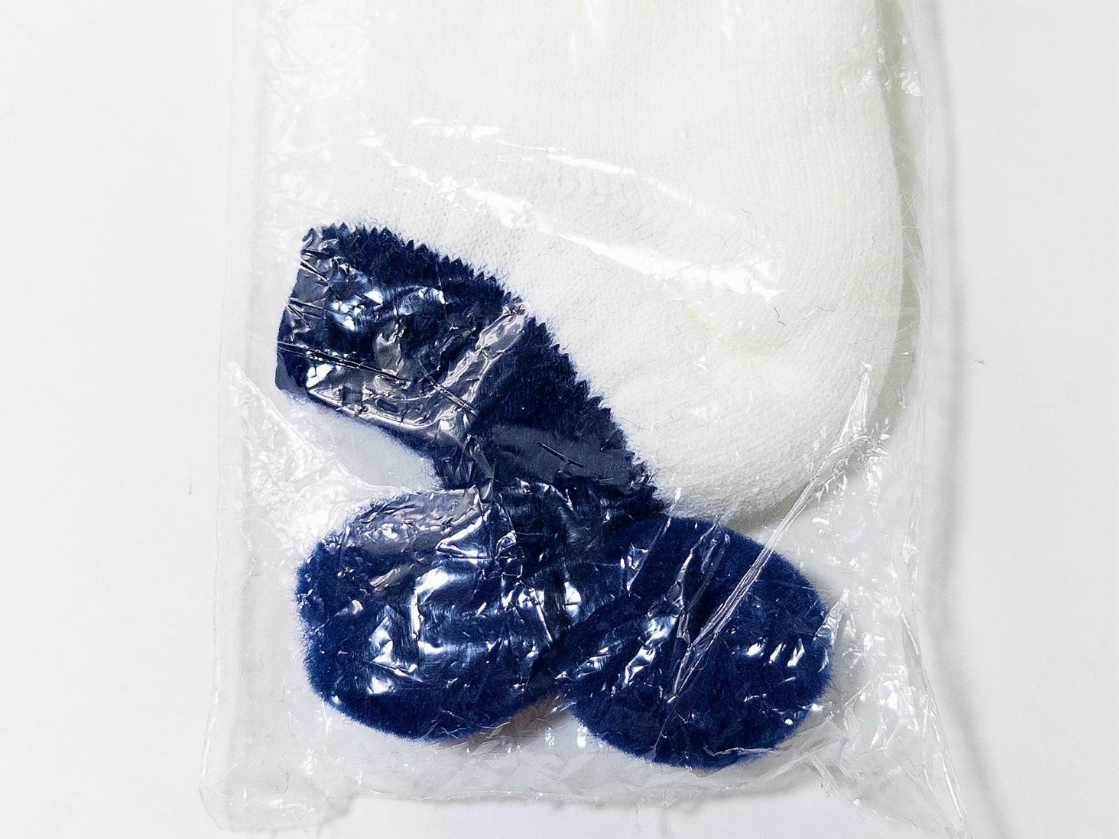 Ladies Leg Loves Pom Socks 9-11 White & Navy, New Old Stock, Vintage Rare, GR8