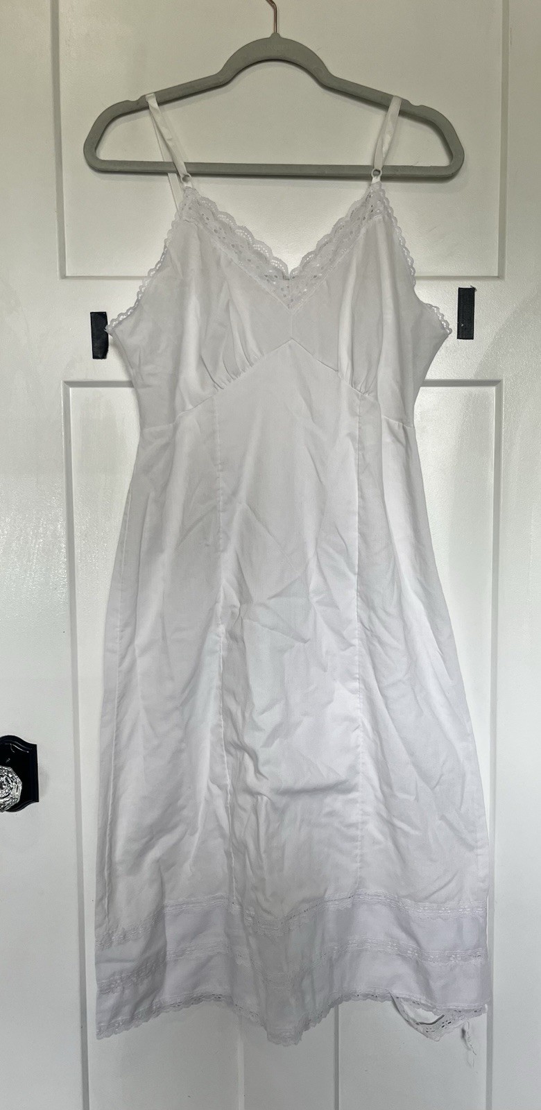 Vntg SEARS Sz 4 EU 36 White Night Gown Dept 18 Home Maker Nightgown SEE DESCRP.