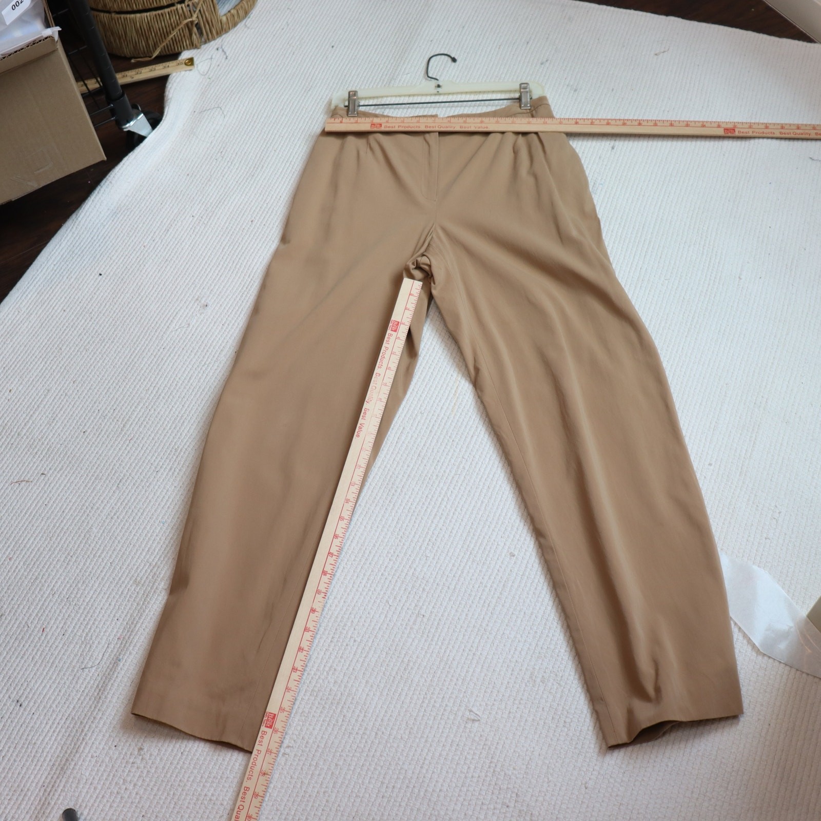 Valerie Stevens Tan 3-Piece Suit Set Blazer Skirt Pants Career Wear Size 8