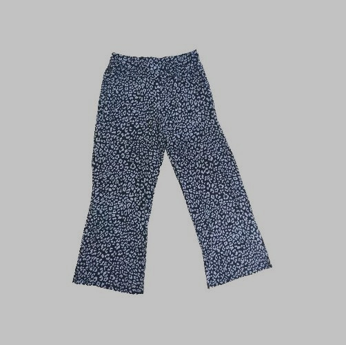 ROBERT LOUIS PullOn Pants Women L Animal Print Black/White Faux Belt Loose Leg