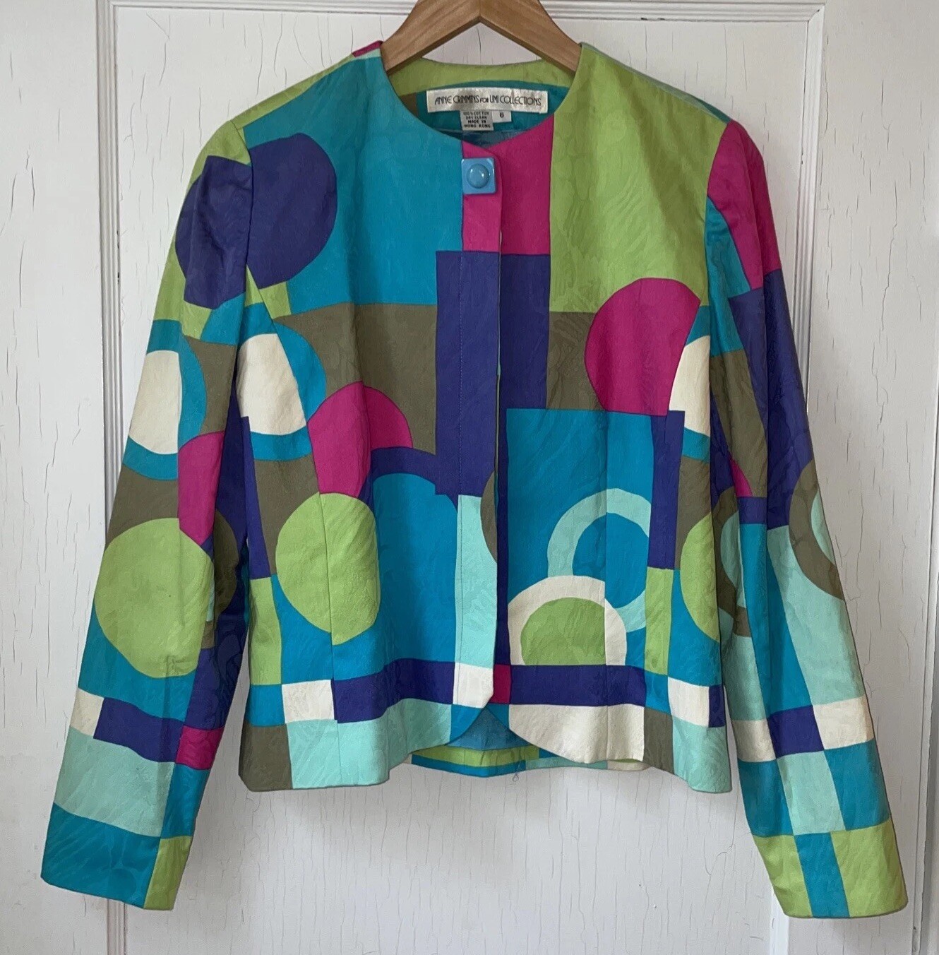Vtg Anne Crimmins for Umi Collections Jacket Mod Abstract Statement Artsy Sz 6