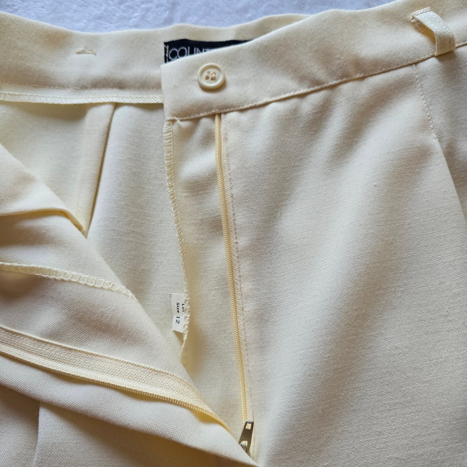 Vintage 90s Counterparts Off White High Rise Pleated Trousers Size 12 NWT