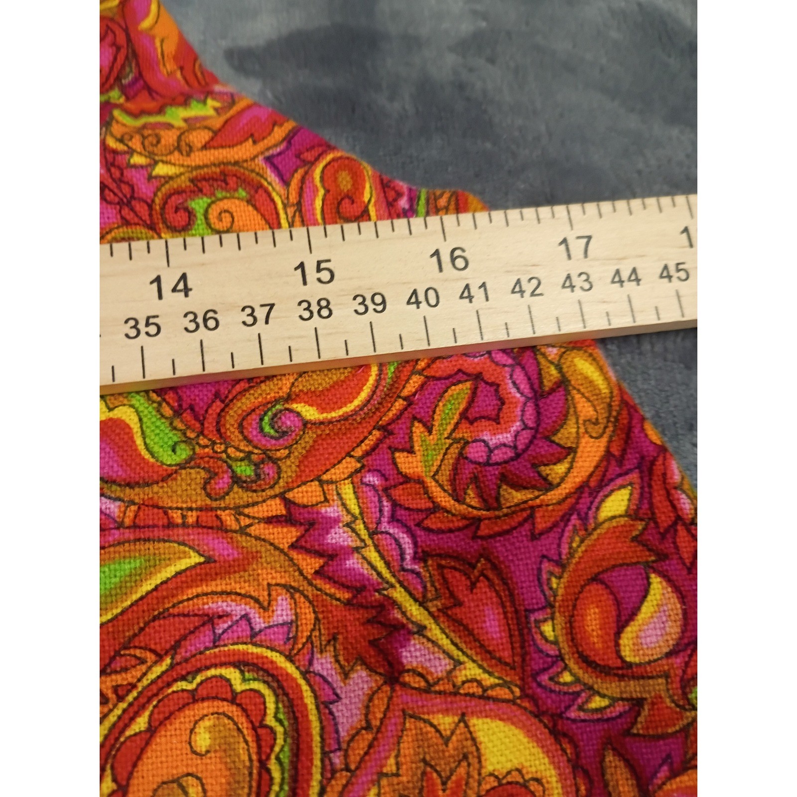 Vintage Maxi Dress Womens S Pink Orange Paisley Mod Vintage Psychedelic 60s 70s