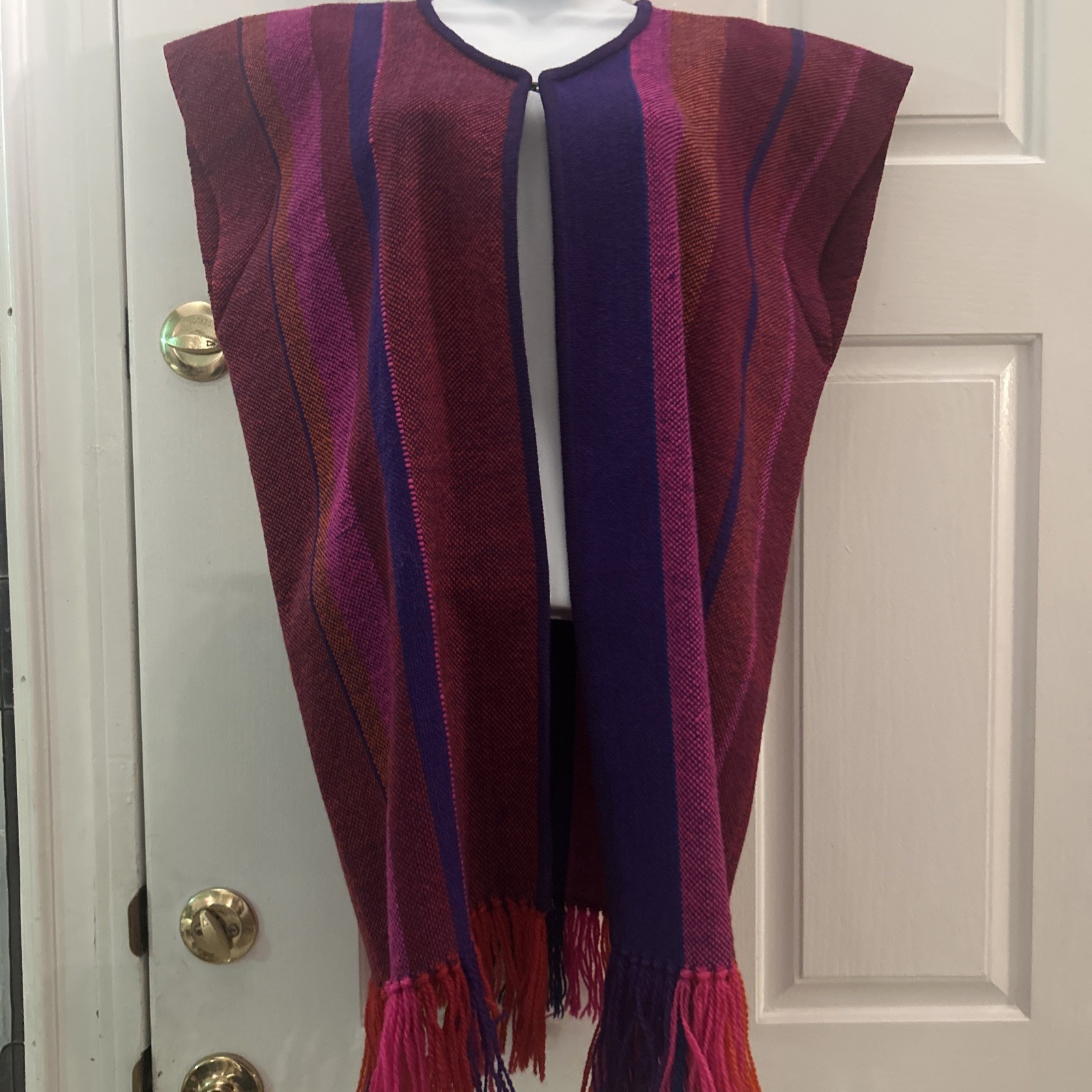 Parrott Fabrics Inc Alice Kagawa Handwoven Open Vest Fringe Santa Fe NM