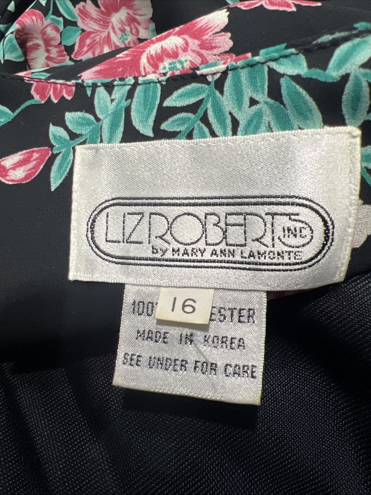 LIZ ROBERTS INC︱MARY ANN LAMONTE︱SIZE 16︱VINTAGE FLORAL DRESS︱1990’s