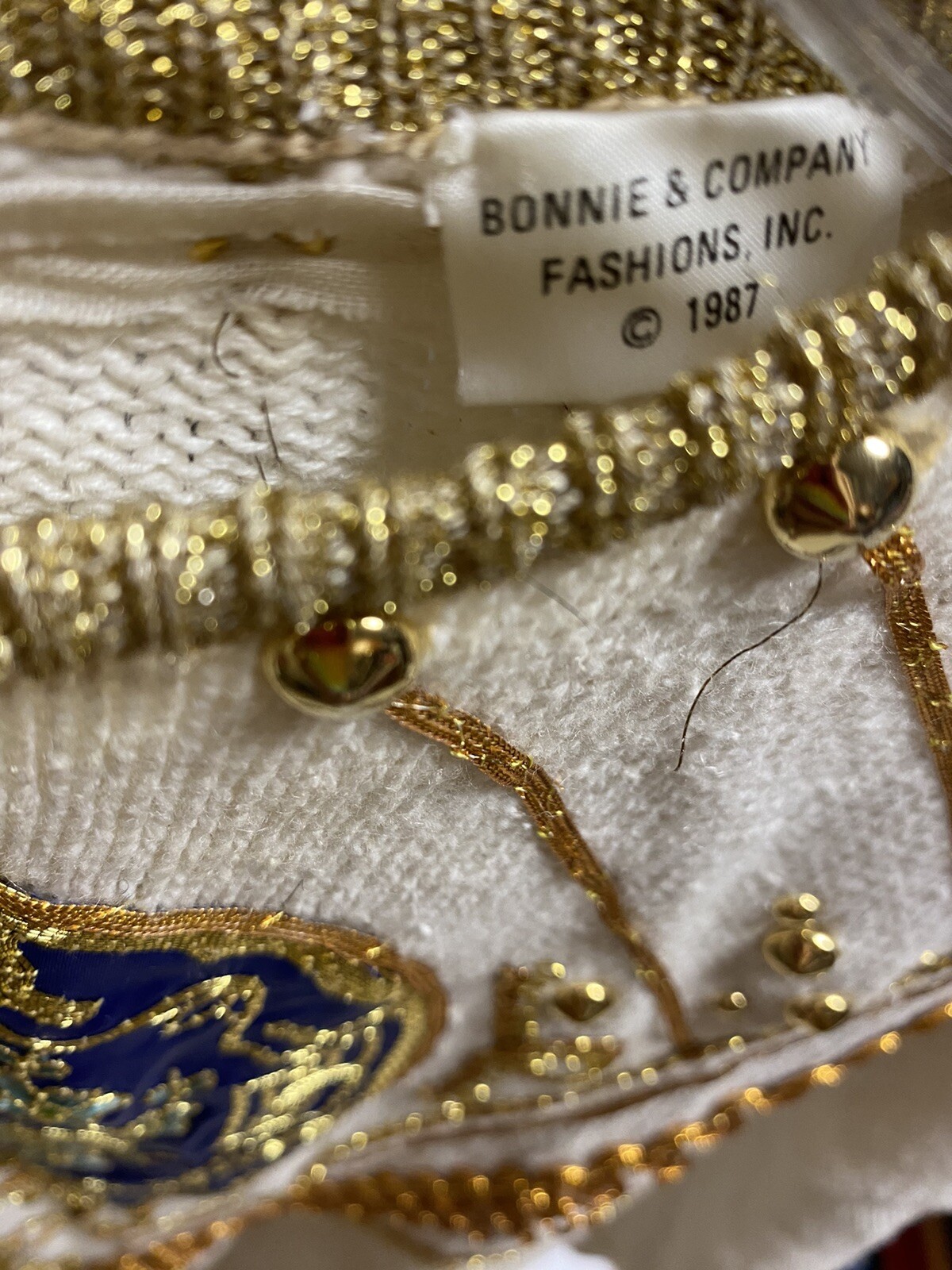 Absolutely Fabulous 1987 Gold Embellished Bonnie & Company Fashions Inc Sweater