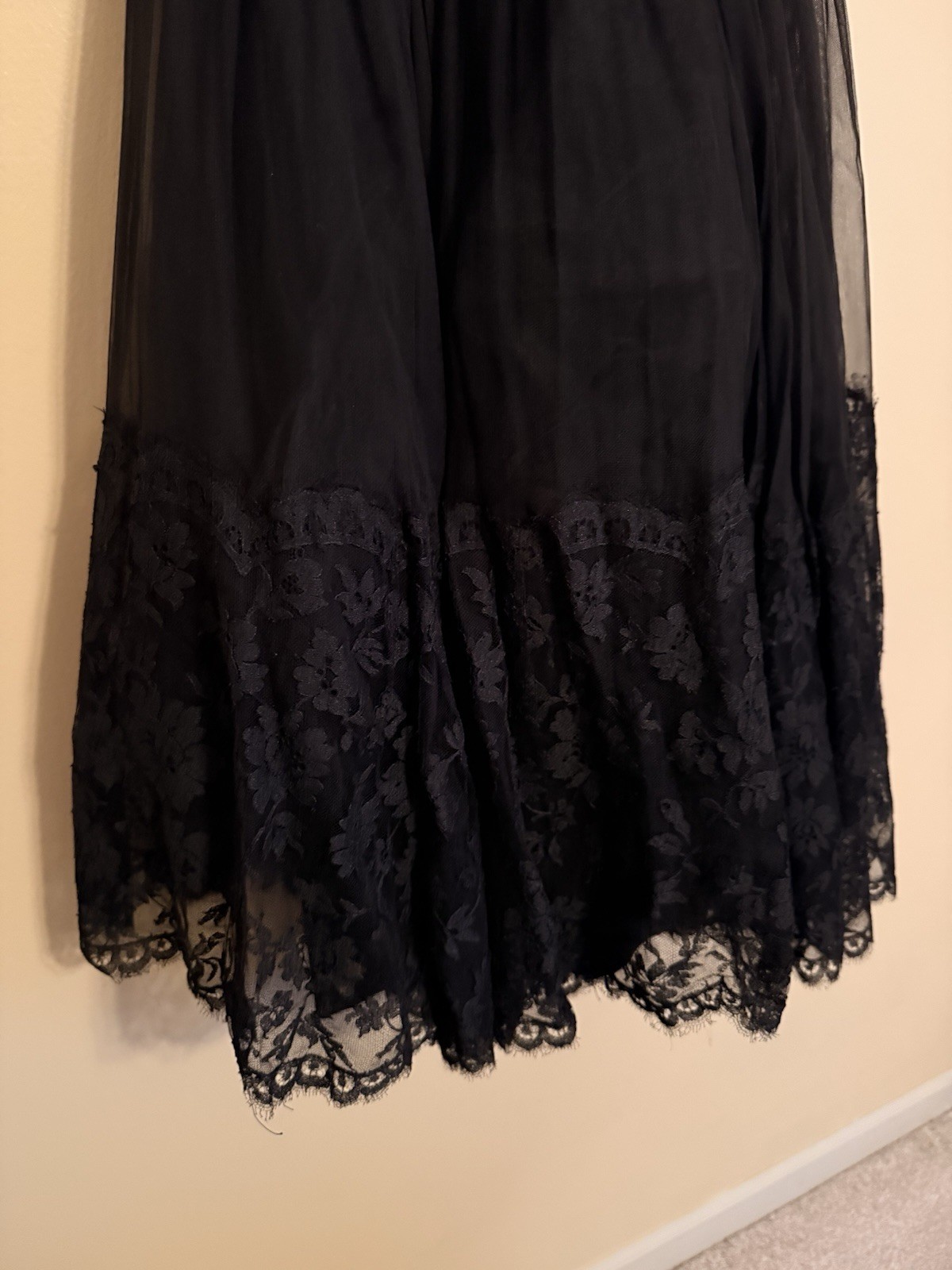 Vintage Frank Starr Cocktail Dress With Lace Skirt