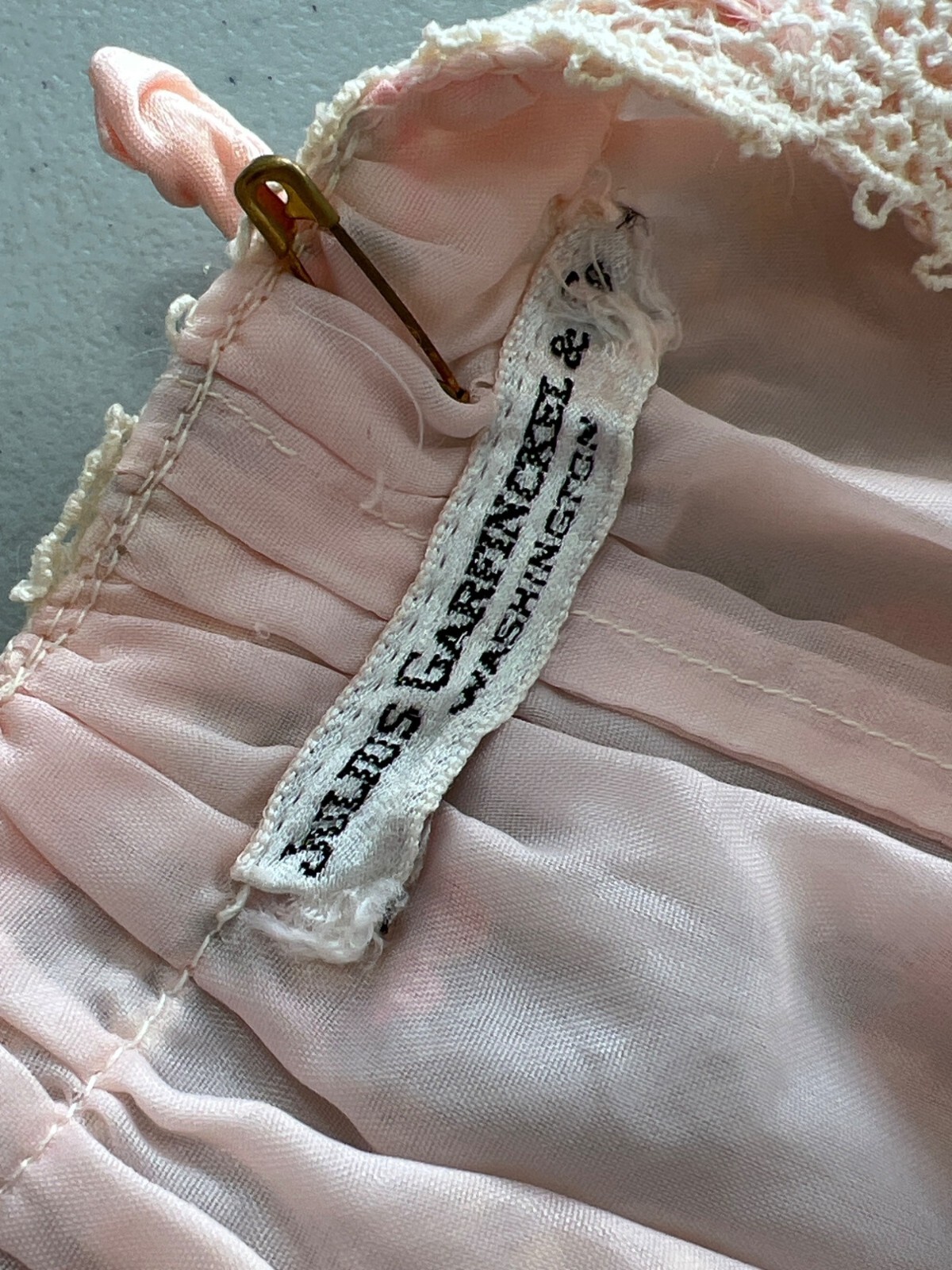 Vintage 60s Julius Garfinckel Co Floral Nightgown Size L Fairy Coquette Feminine
