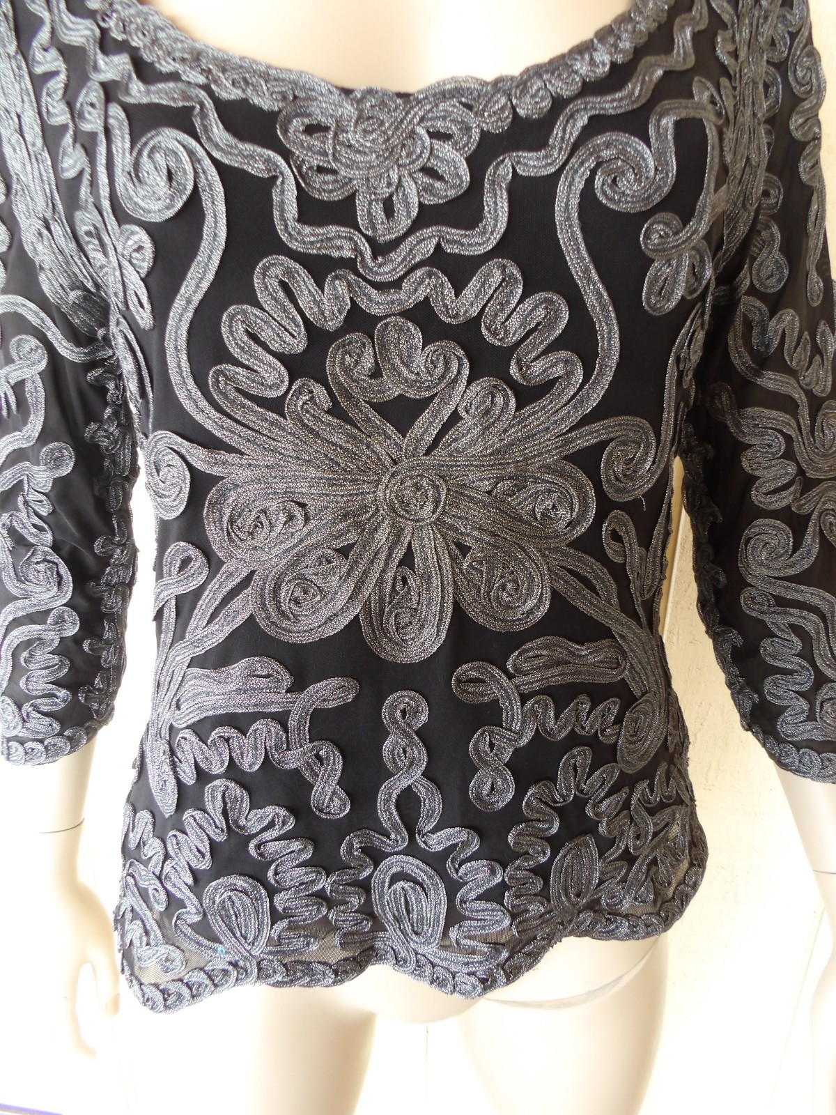 Vintage Cartise International 3D Paisley Knit Sz 14 L XL Dark Fairy Whimsygoth