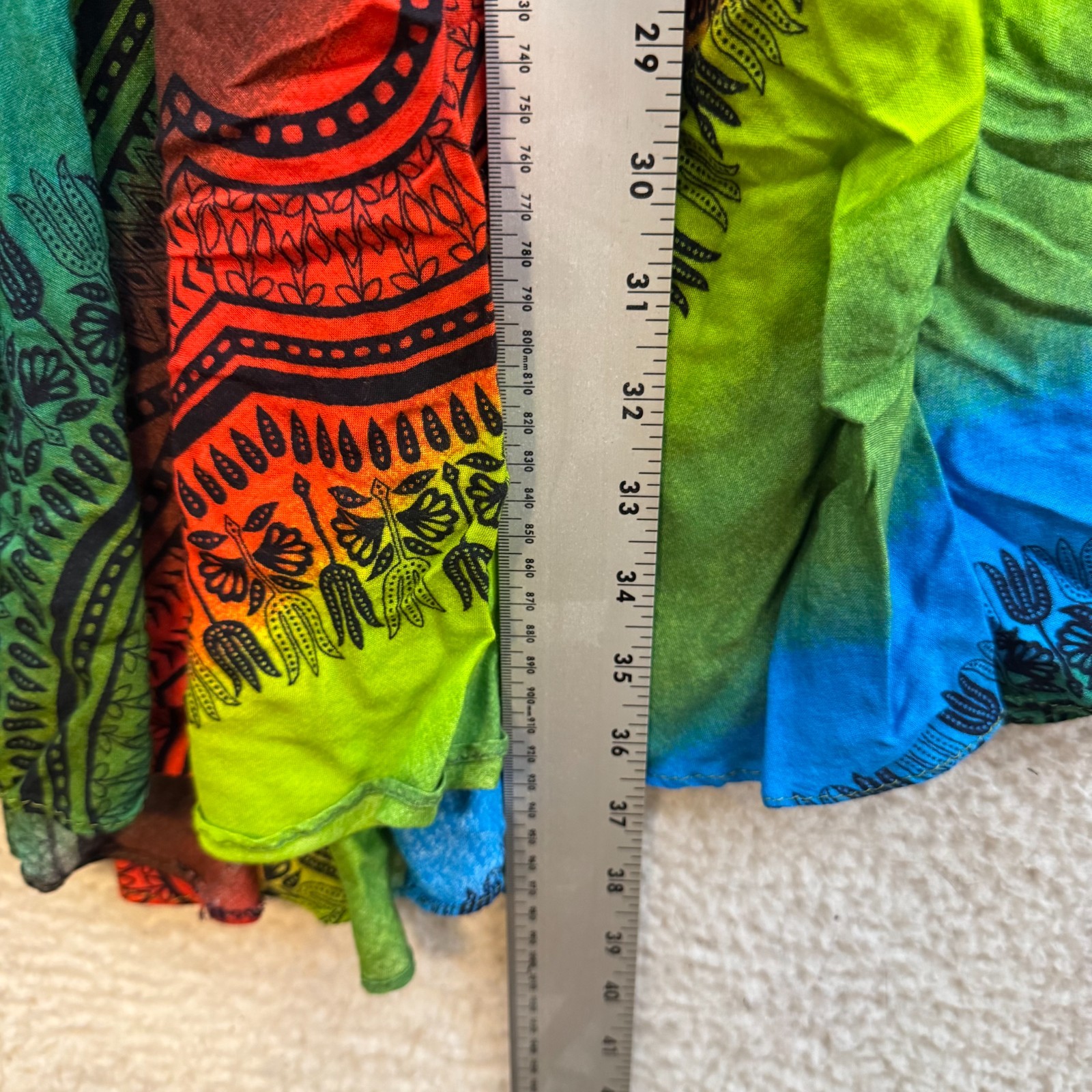 Y2K Vintage Mini Dress Small Medium Rainbow Colorful Crochet Floral Boho Hippie