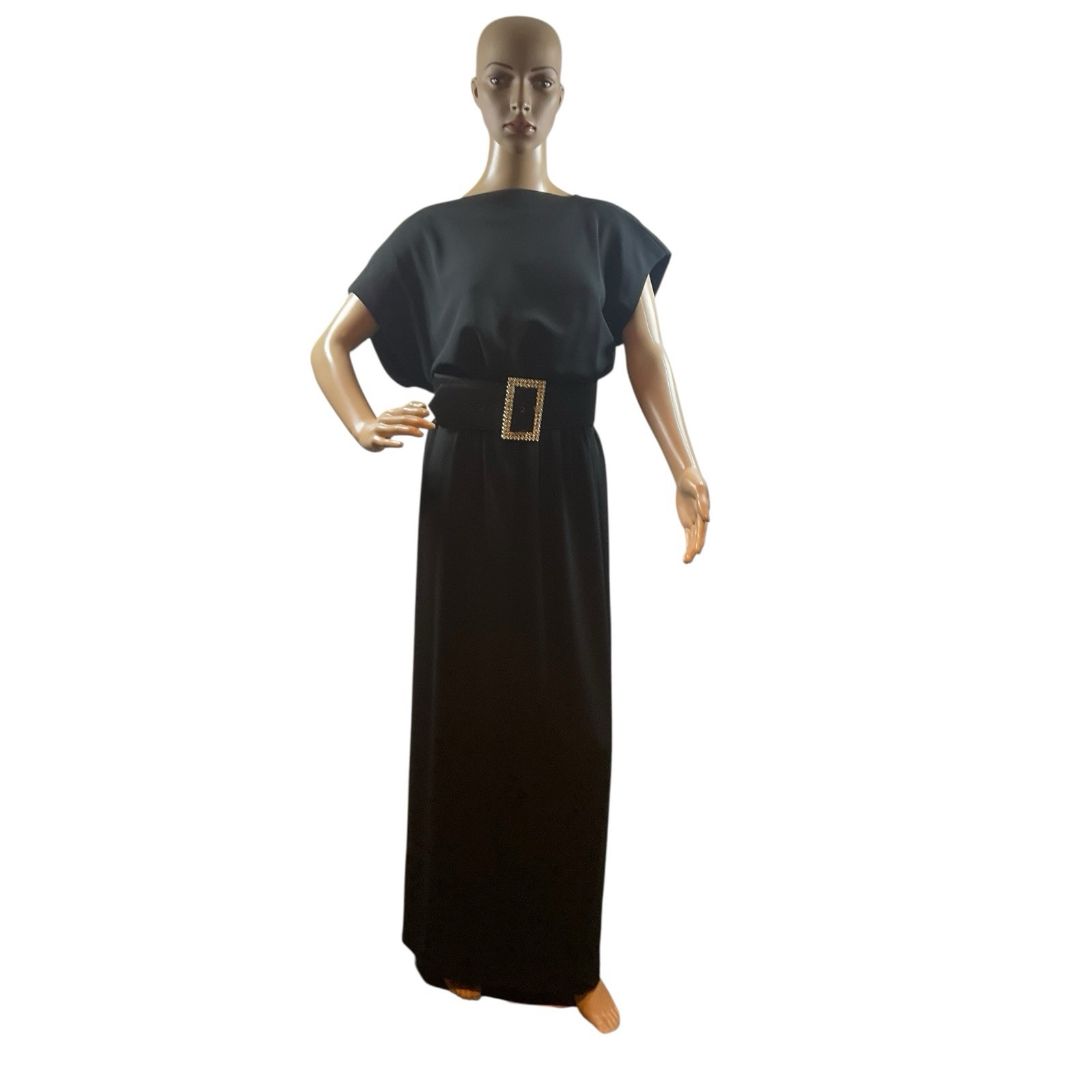 Vintage En Francais Huey Waltzer Dress Womens Sz 10 Black Long Evening Gown