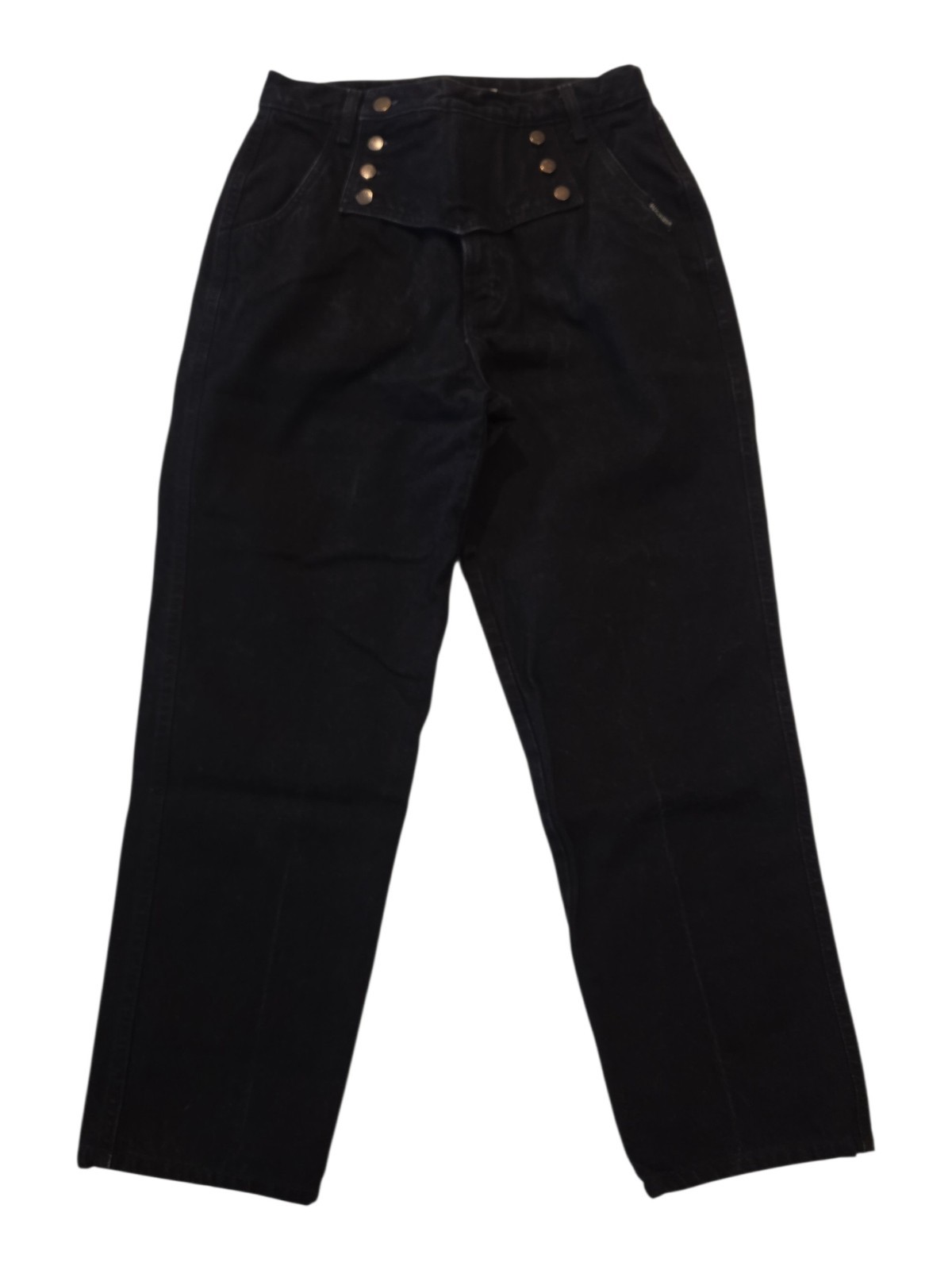 Vintage Rocky Mountain Clothing Co Black High Rise Button Flap Jeans USA 30×27