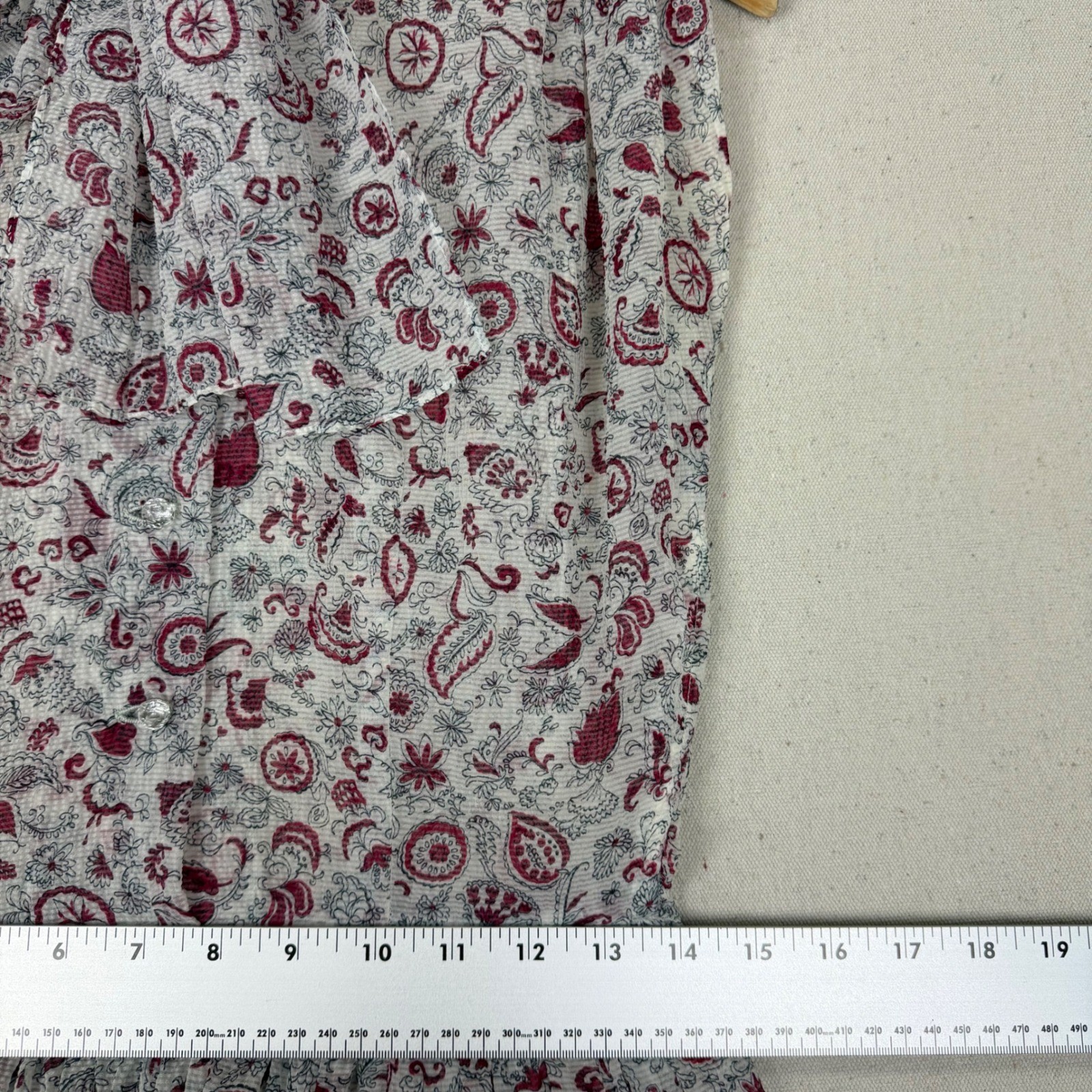 Vintage 1950s 60s Handmade Sheer Paisley Floral Bow Fit Flare Dress M VTG