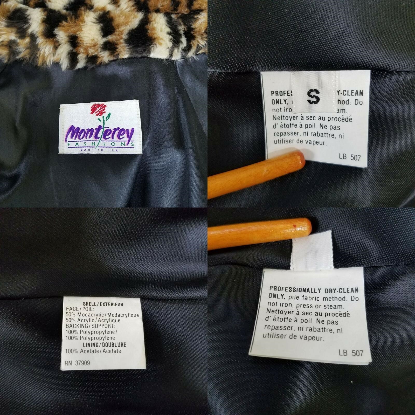 Womens Faux Tiger Fur Swing Coat Monterey Fashions Size S