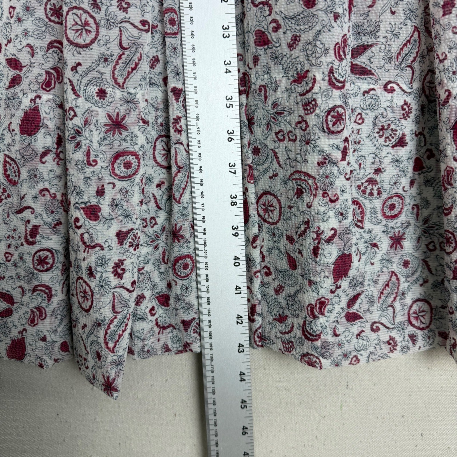 Vintage 1950s 60s Handmade Sheer Paisley Floral Bow Fit Flare Dress M VTG