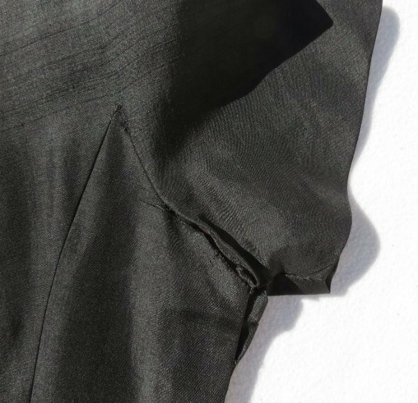 Vtg 50s STANTON Jrs Black Silk Double Breasted S/S Dress USA S 4 6 Tag 13