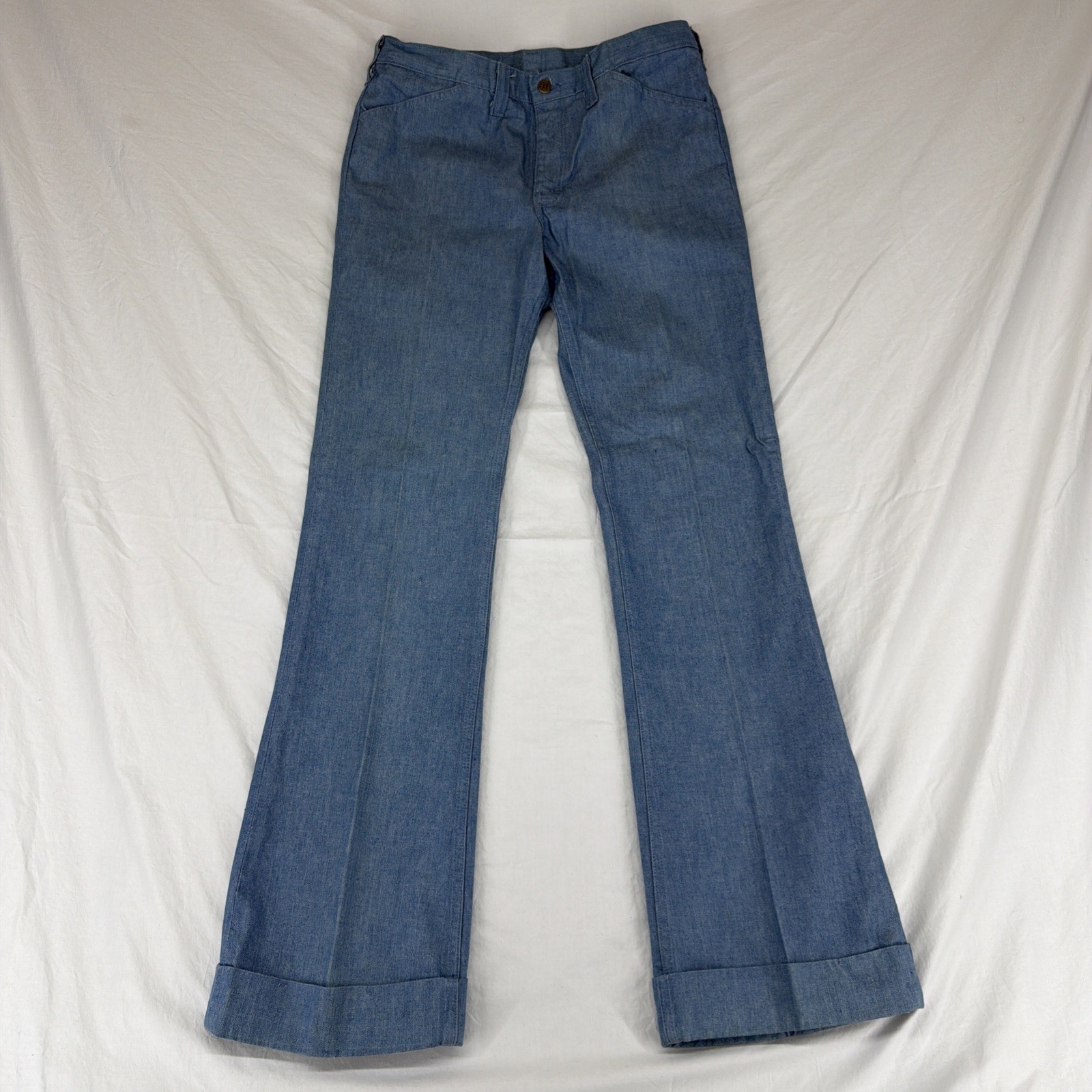 VTG 70/80s Mens LEE Cuffed Bell Bottoms Flare Pants Made In USA „Big E” 34/35