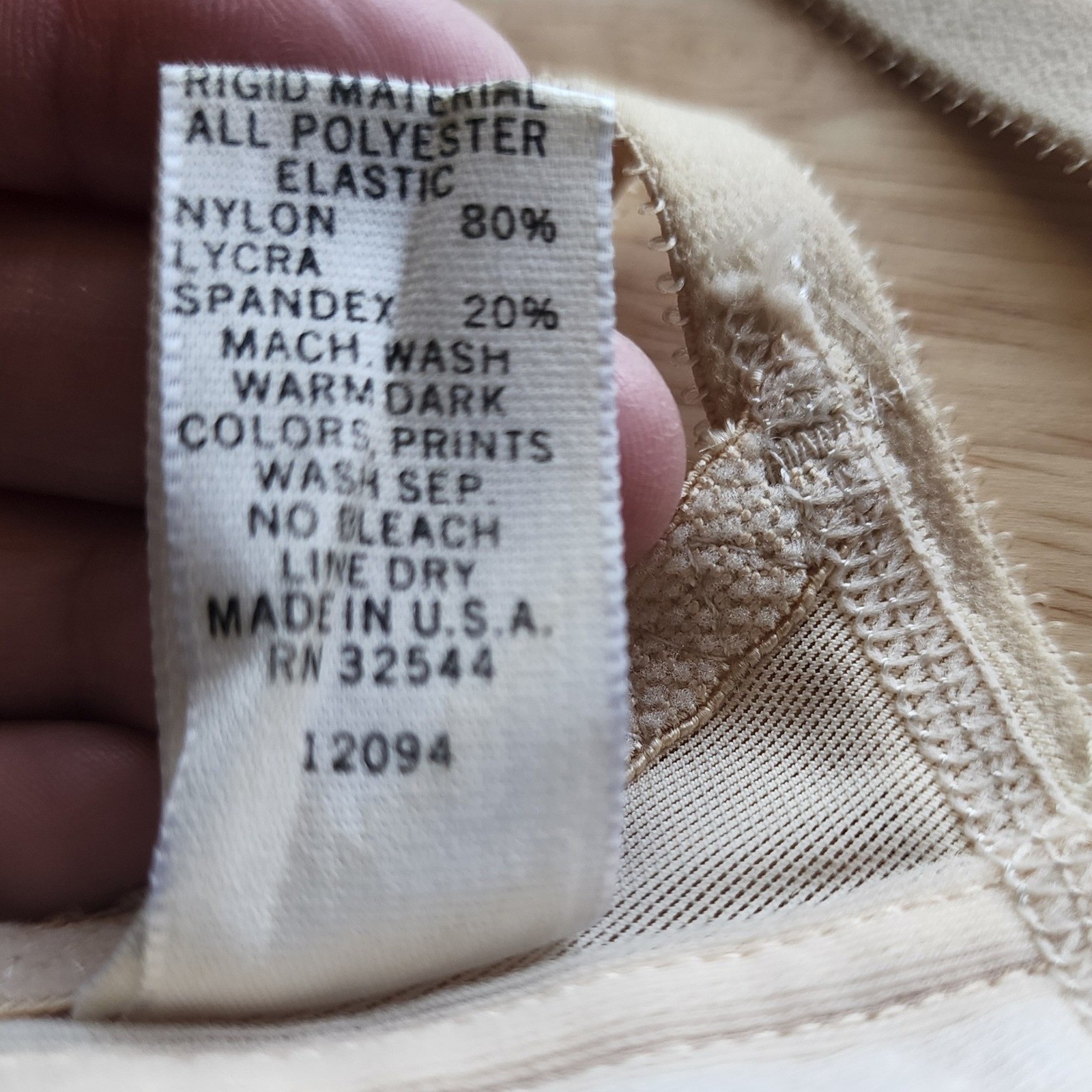 Vintage Formfit Rogers Beige Halter Wrap Around Bra 34B Made in USA 12094