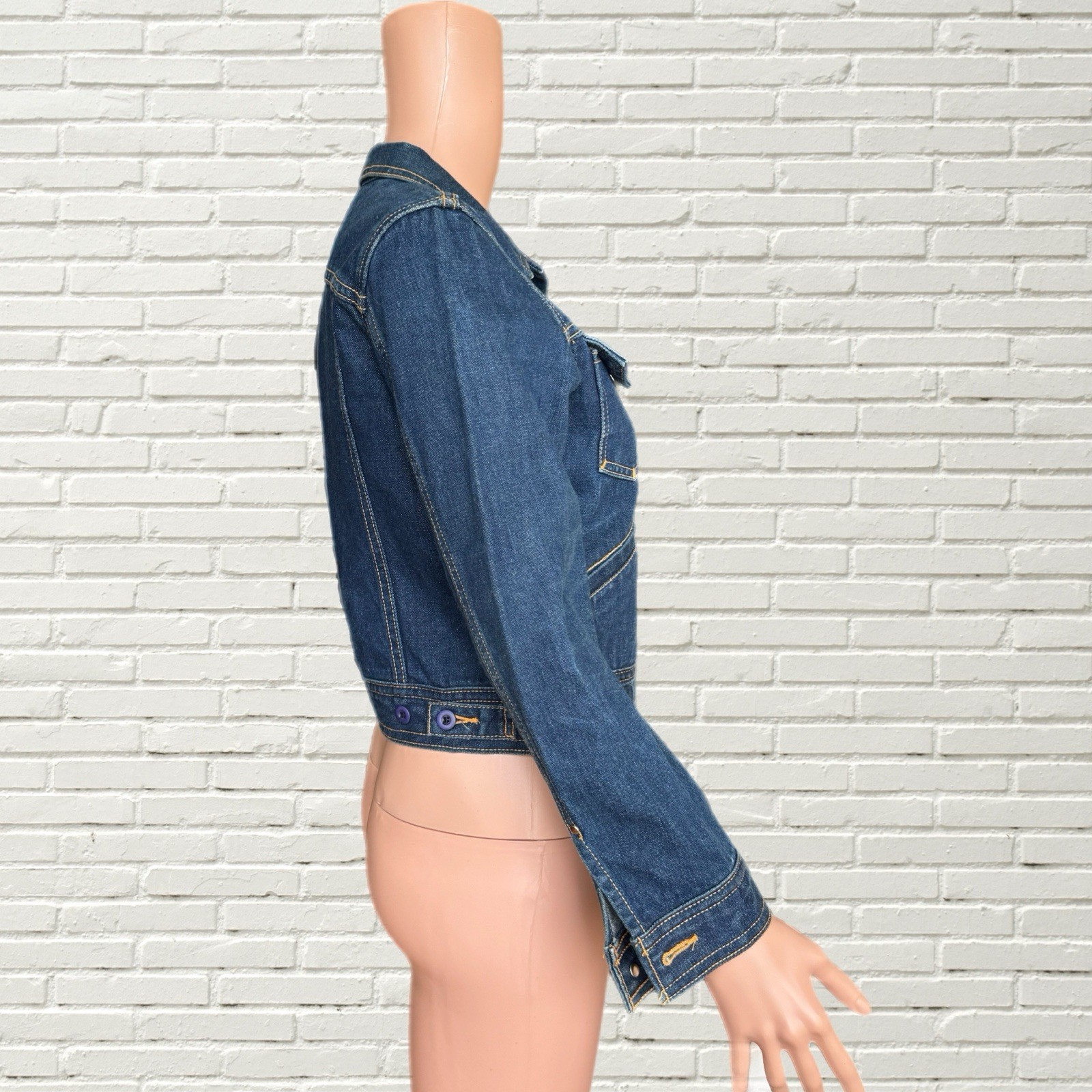 Vintage 70s Brittania Denim Jacket – Dark Indigo Fitted Cropped Jean Jacket Xs/s