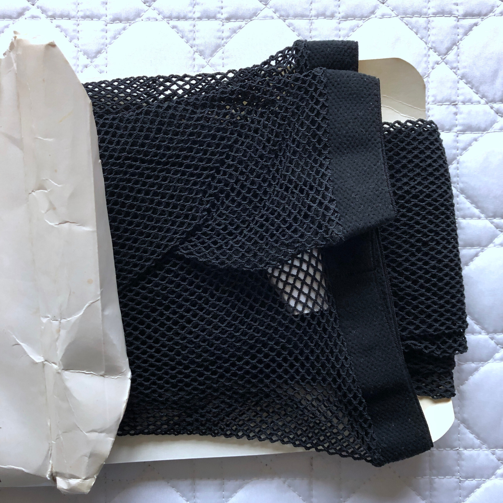 Norma Kamali Panty Hose Black Fishnet Sz C/DS Sandalfoot NEW Opaque Vtg 1980s