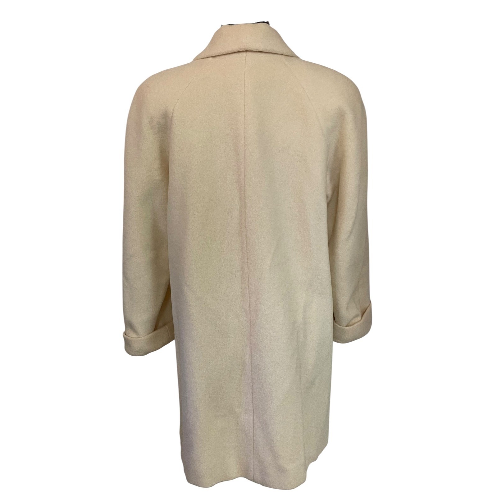 Vtg Forecaster Boston Ivory Wool Mohair Coat Shawl Collar Luxury Career USA 7/8