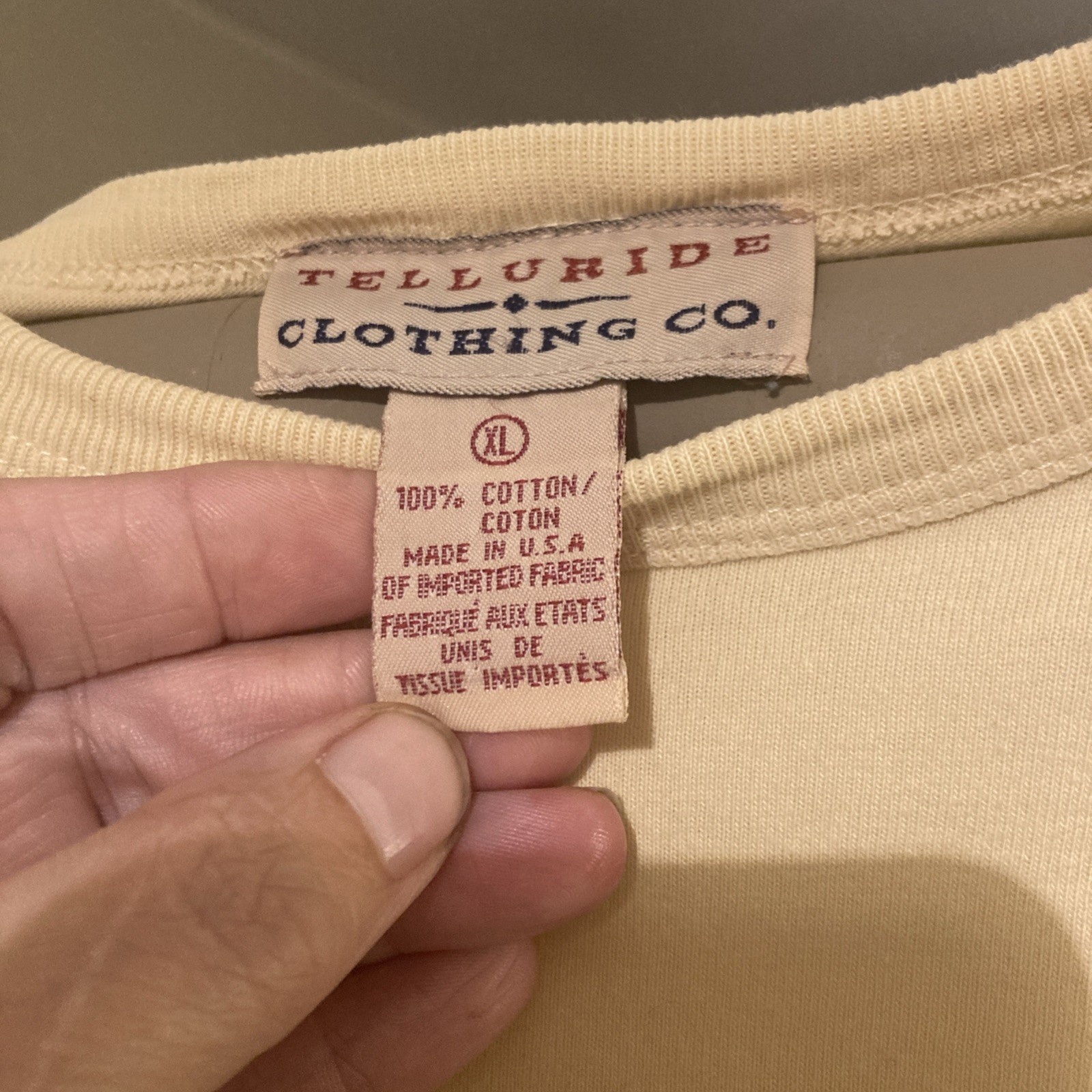 Telluride Clothing Co Women’s XL Yellow Long Sleeve Shirt Top