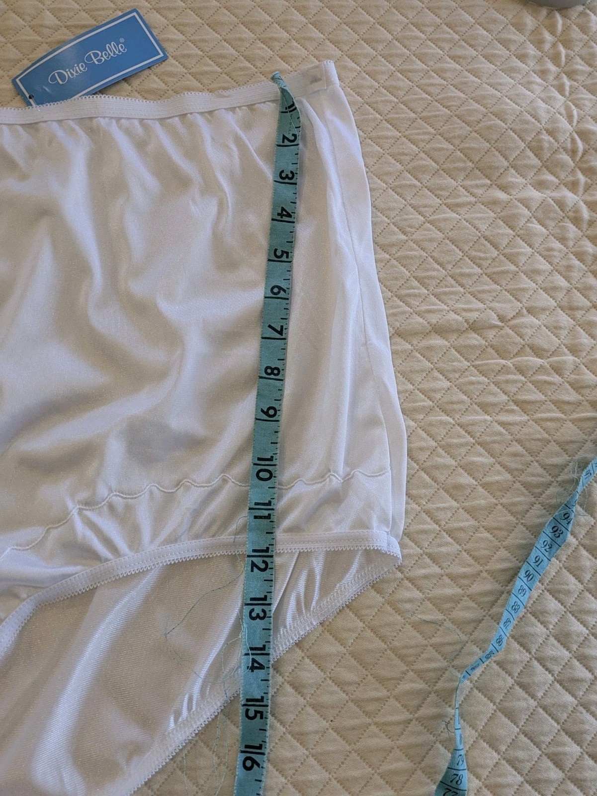 Dixie Belle White Nylon Size 14 Scalloped Leg Panty Brief Style 719 New With Tag