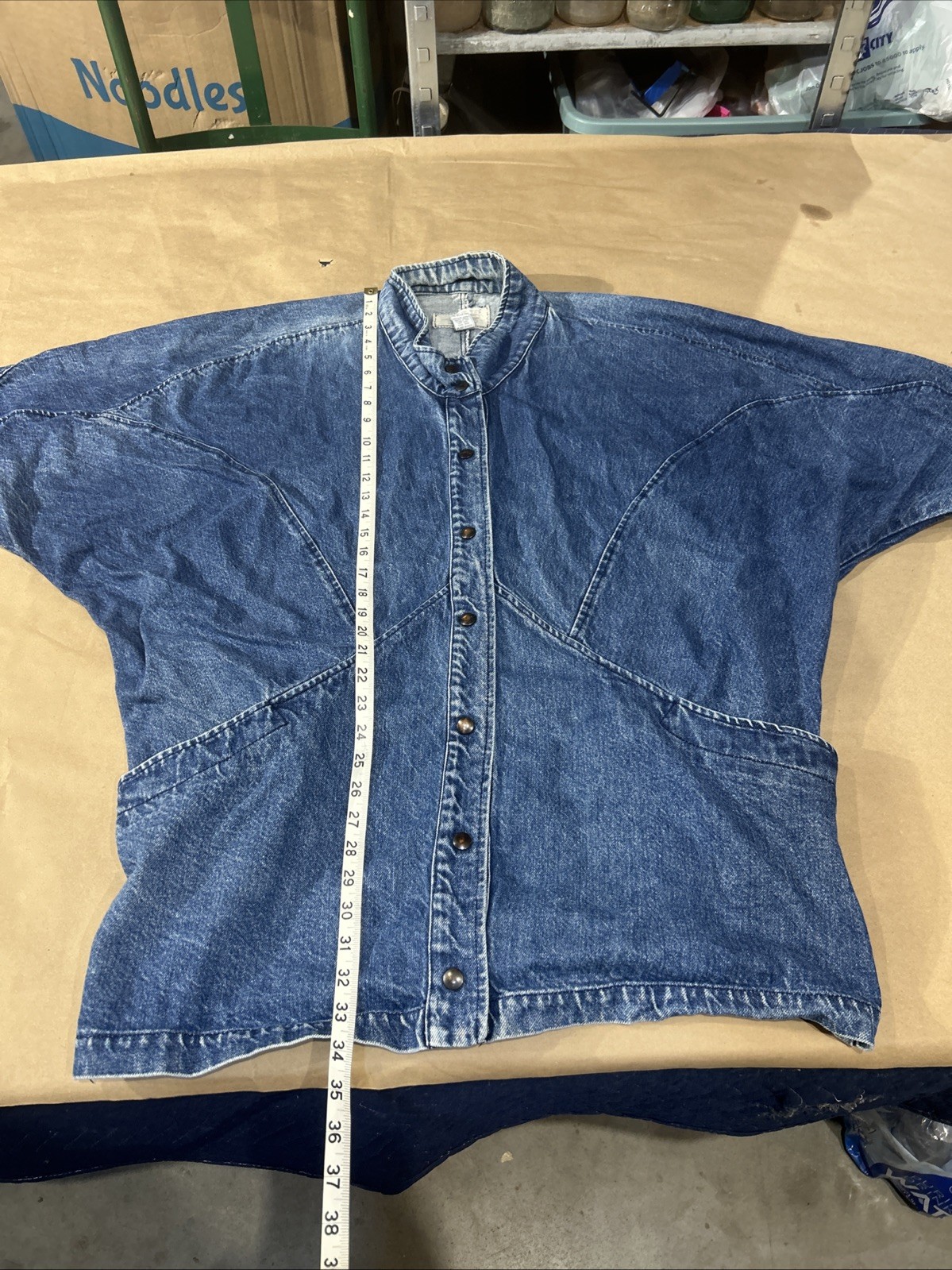 Vintage 1980’s Retro Learsi Denim Oversized Blue Jean Jacket Women’s Size 18 1/2