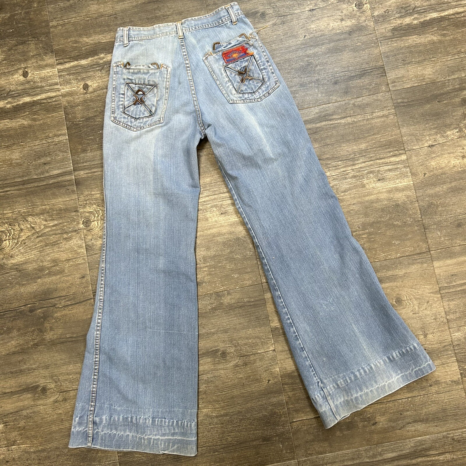 Vintage Made In Paradise Bell Bottom Jeans 1970’s Rare Women NO SIZE TAG