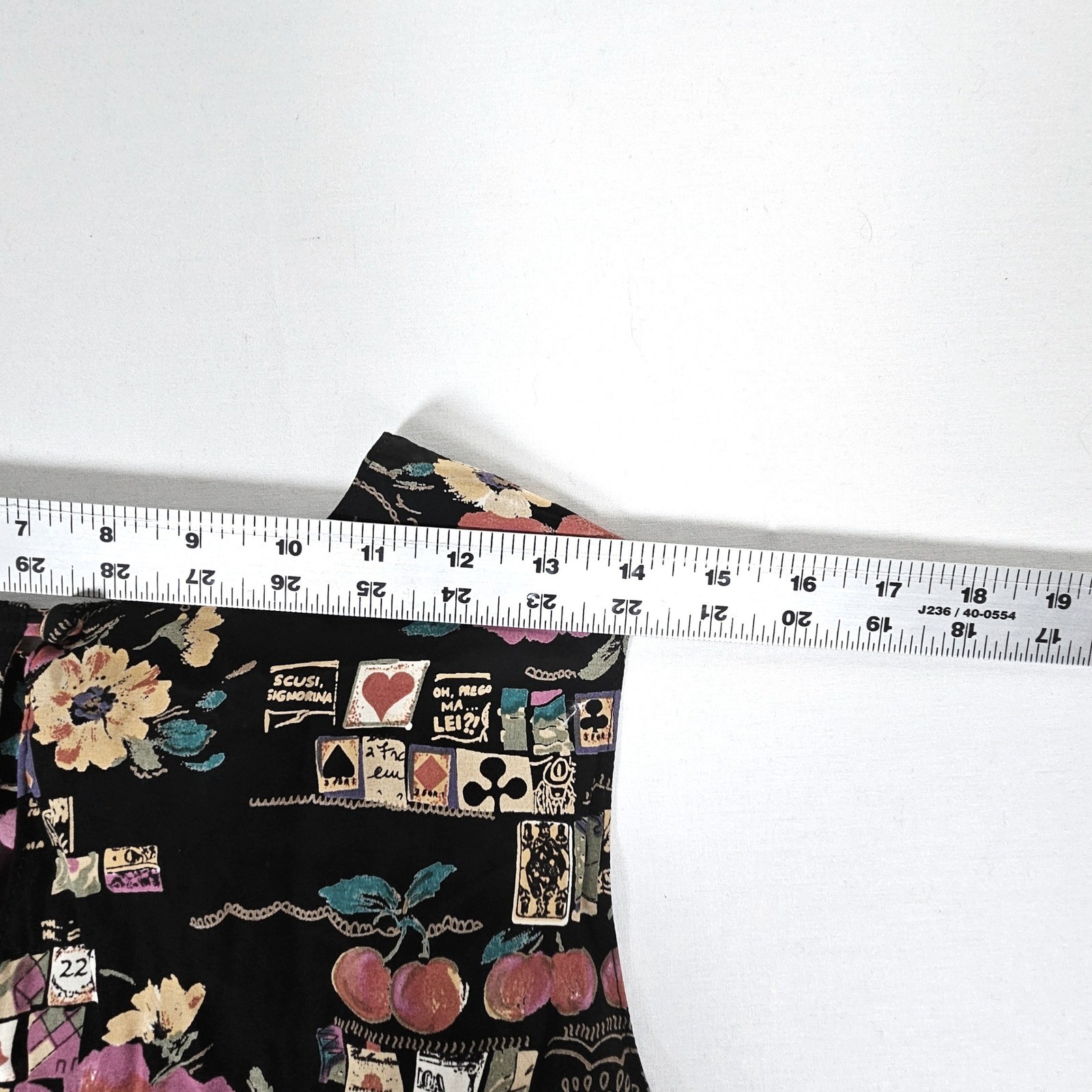 Carole Little Vintage Floral Playing Card Novelty Print Maxi Dress Black Size 14