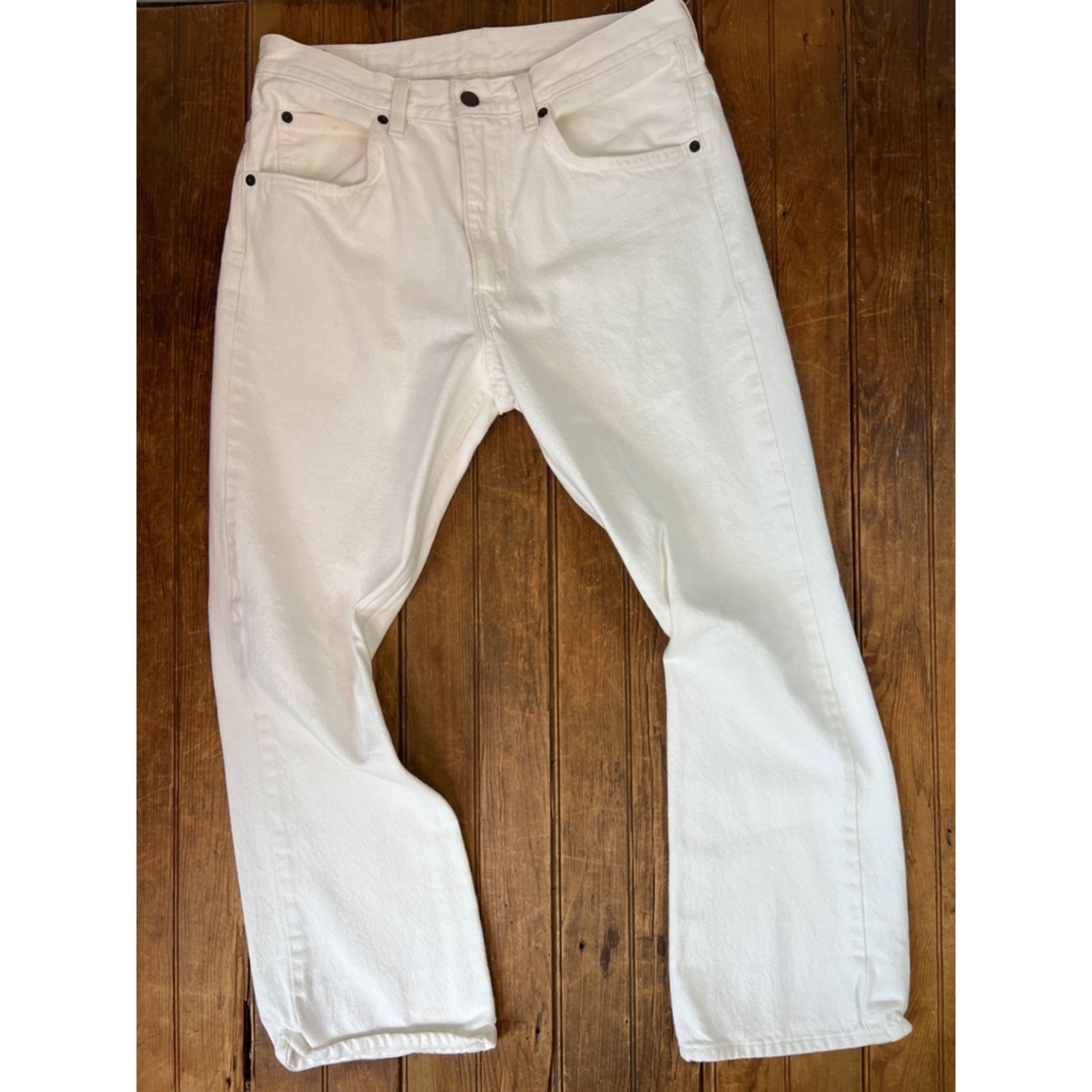 Vintage 90s Women’s Levi’s 517 Orange tab White Denim Jeans high waisted