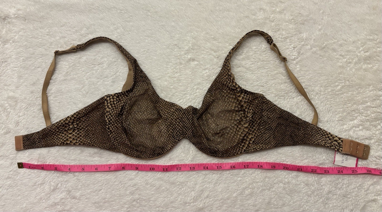 NWT Vintage Y2K 2005 Victoria’s Secret Bra 36D Snakeskin Sheer Mesh Deadstock