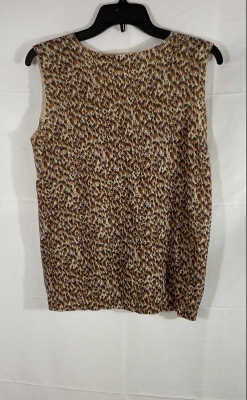Vintage 90s Christian Dior Women’s Leopard Animal Print Knit Top Sz 44 IT
