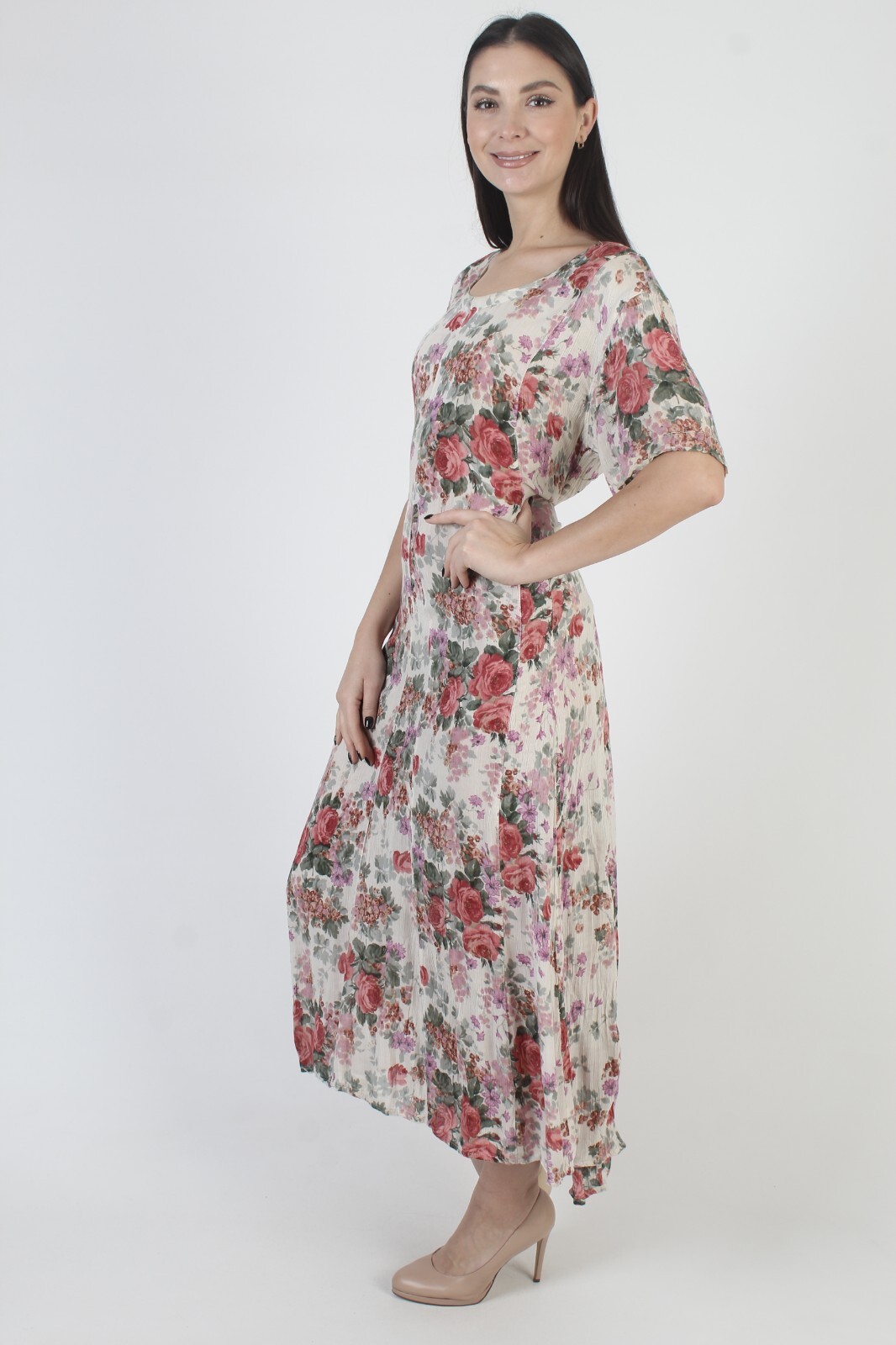Vintage 90s Gypsy Grunge Dress Liberty Print Gauze Babydoll Skater Y2K Sundress
