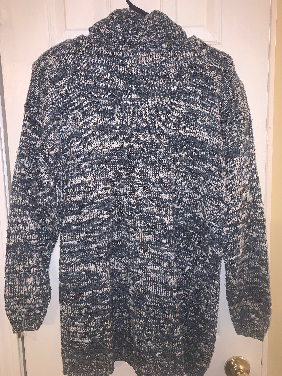 SPICE OF LIFE SZ Large Long Blue / Black TURTLENECK WOMEN PULLOVER SWEATER CCR