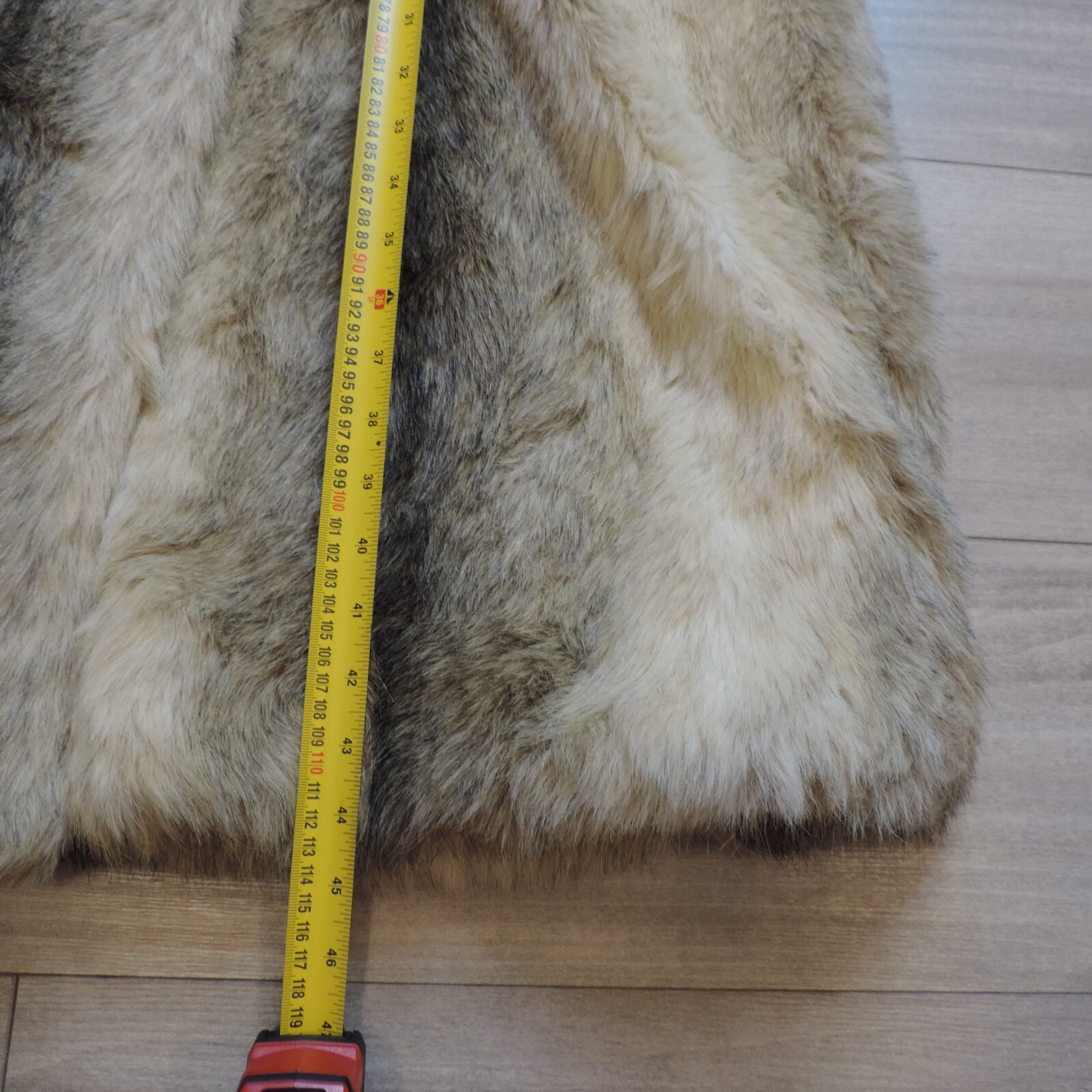 Vintage Faux Fur Coat Jacket Sportowne Coyote Full Length Lined 50s 60s Large