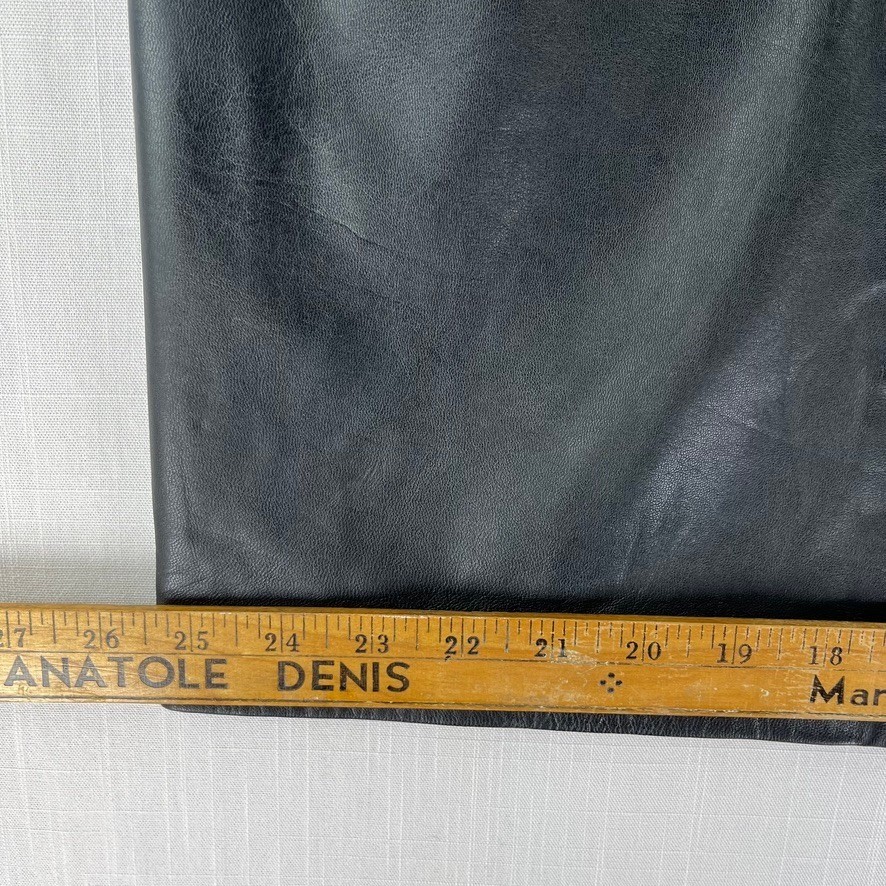 Vintage Antels 100% Leather Midi Pencil Skirt Womens 22 Black 90s High Waist
