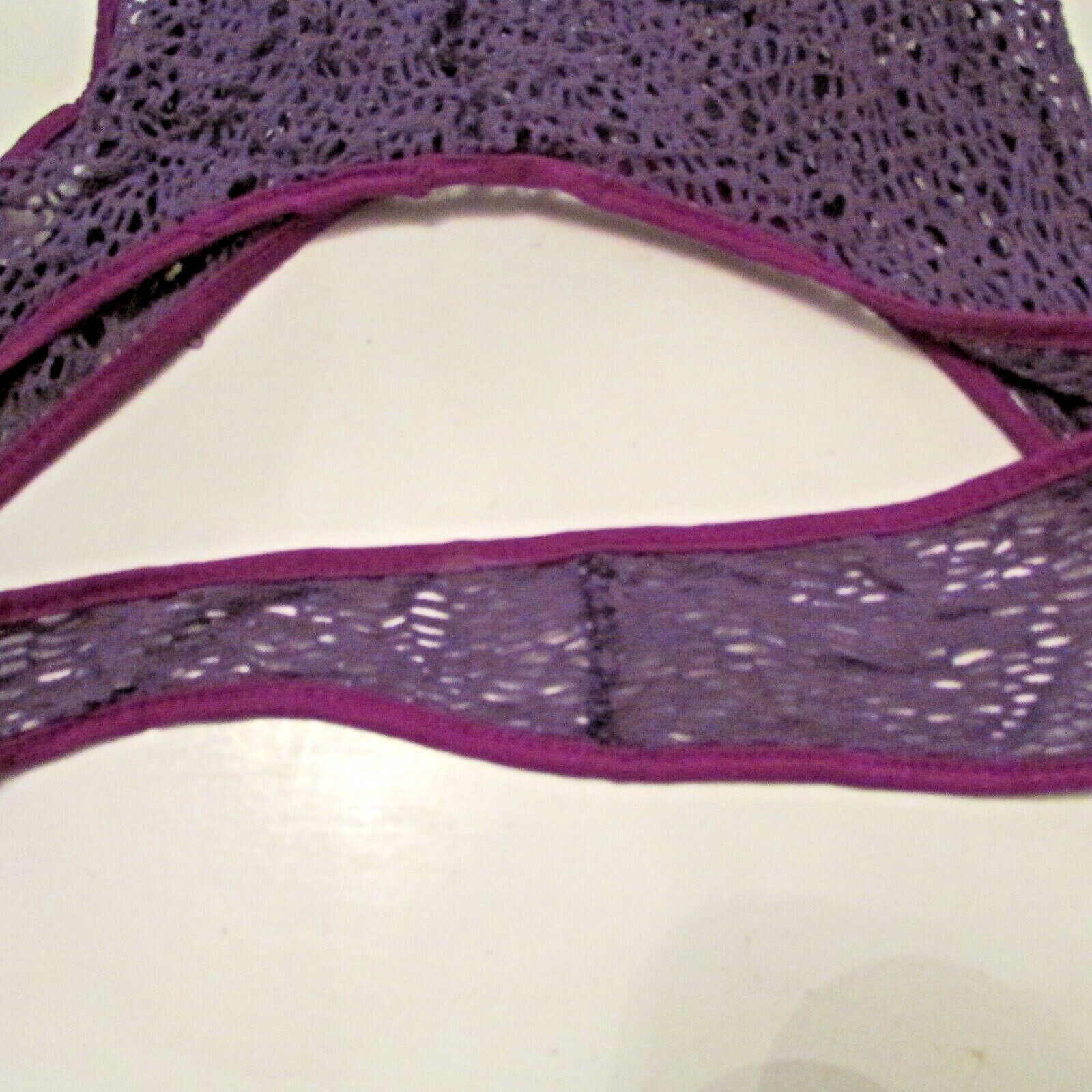 70’s Shirley of Hollywood 725 Purple Fishnet Hi Leg Bodysuit Teddy L made in USA