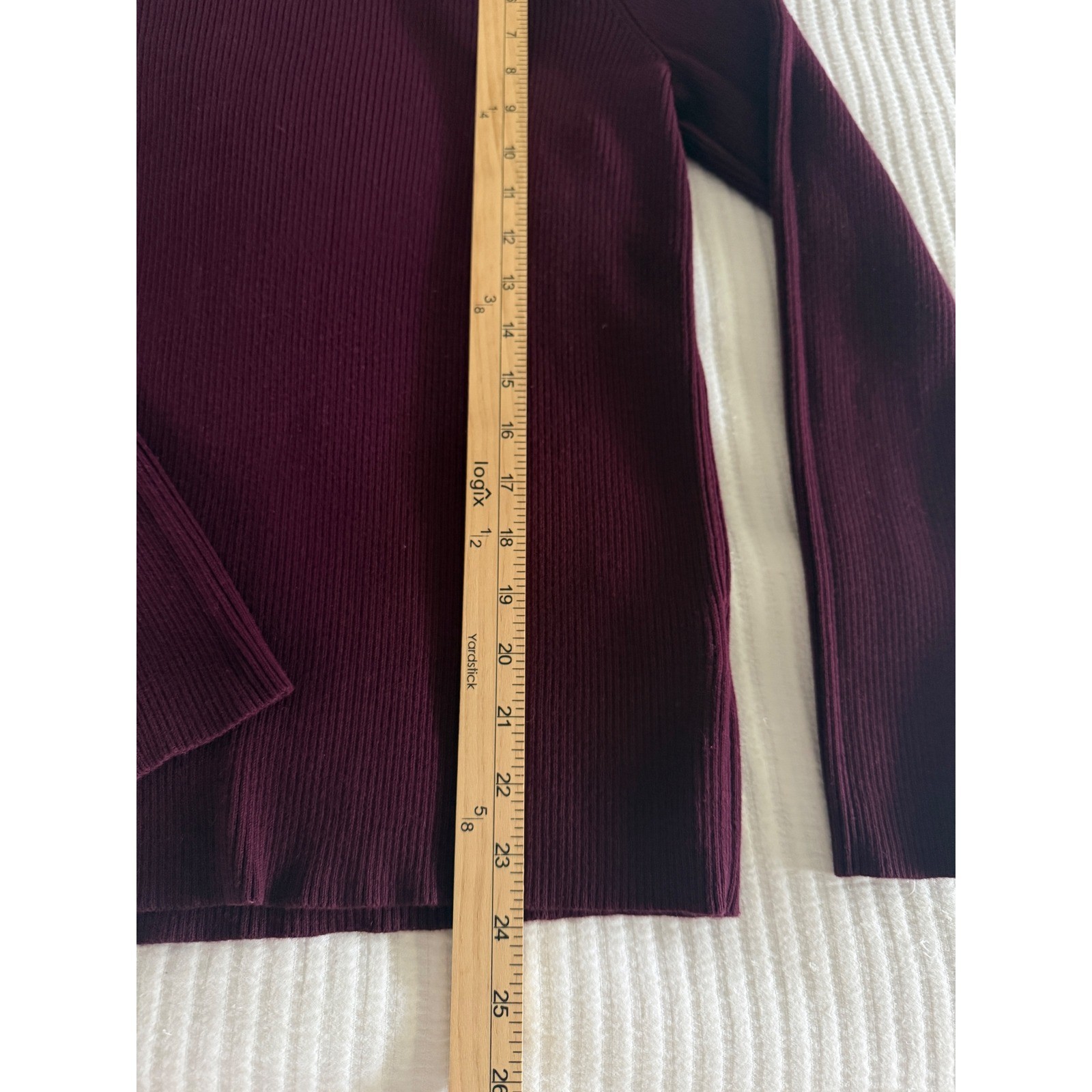 Vtg Lauren Ralph Lauren Sweater M Wine Ribbed Cotton Turtleneck Classic Preppy