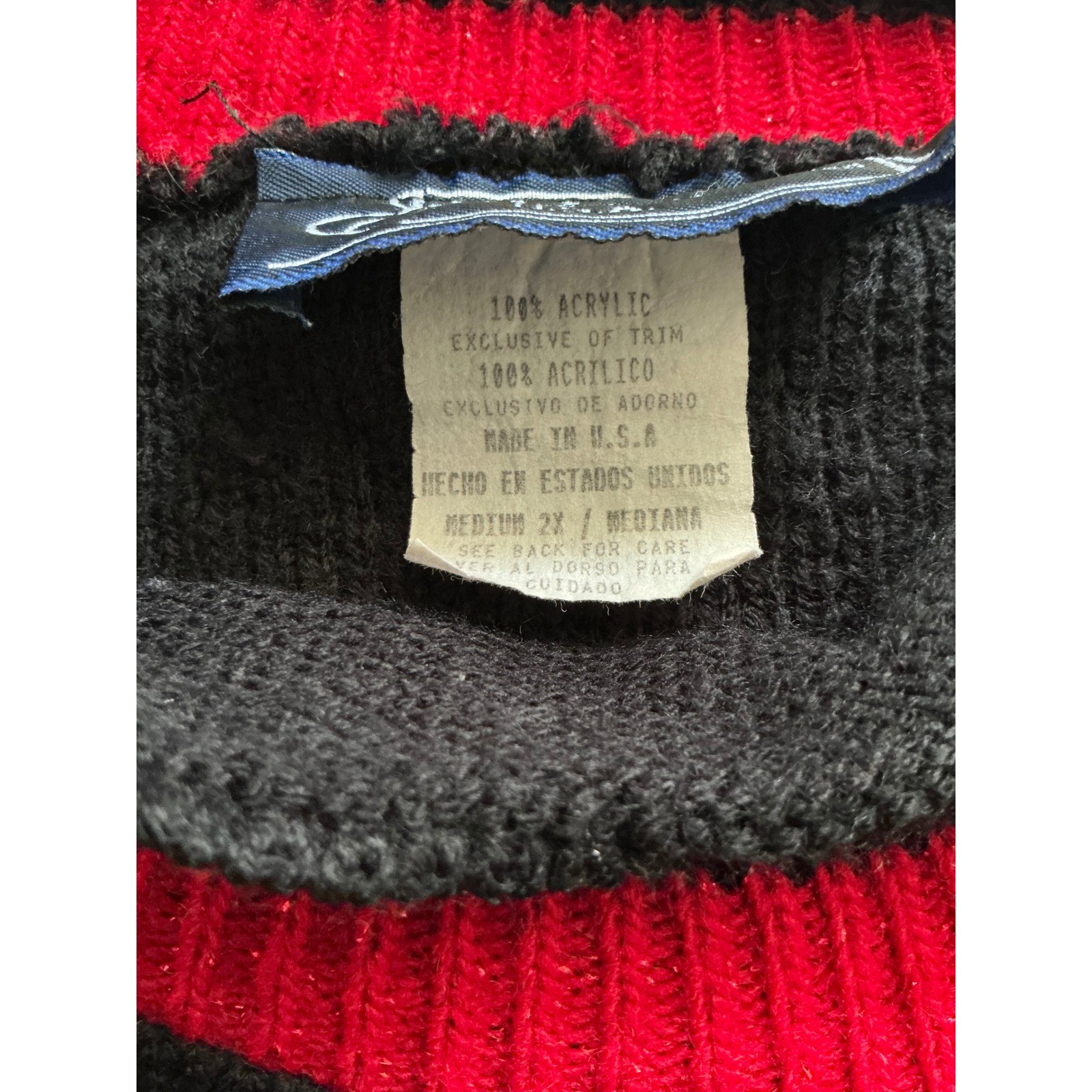 Vintage JJ Browne Betty Boop Christmas Sweater Black Red Knit Pullover Medium 2X