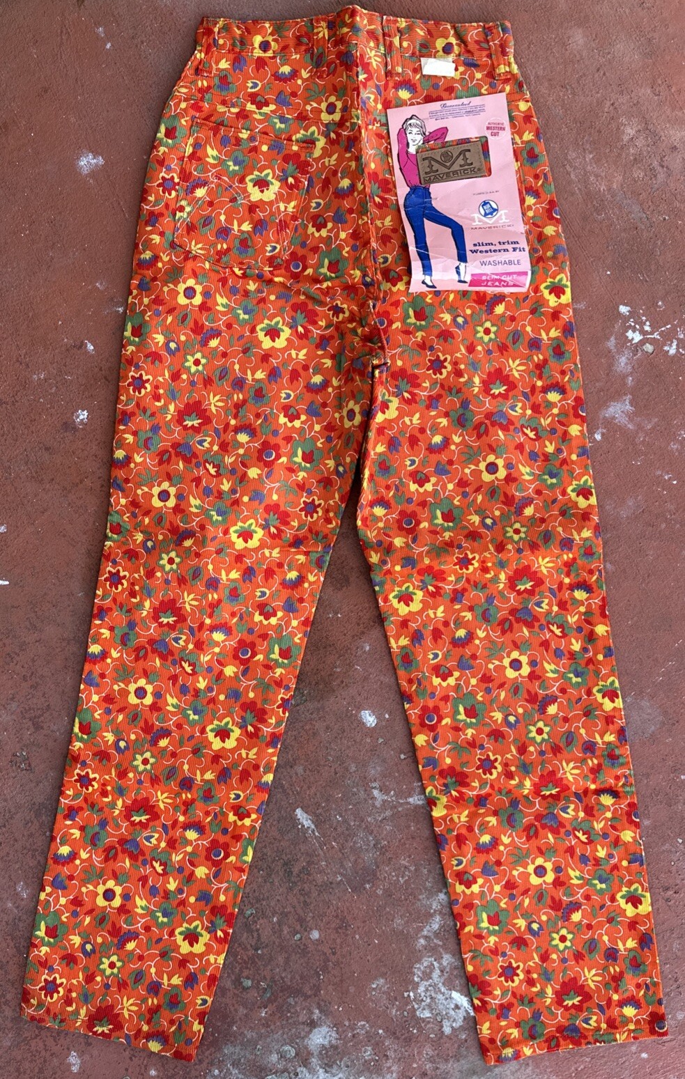 VTG NOS ‘70s Maverick Blue Bell Corduroy Hippie Mod Girls size 12 deadstock Tags
