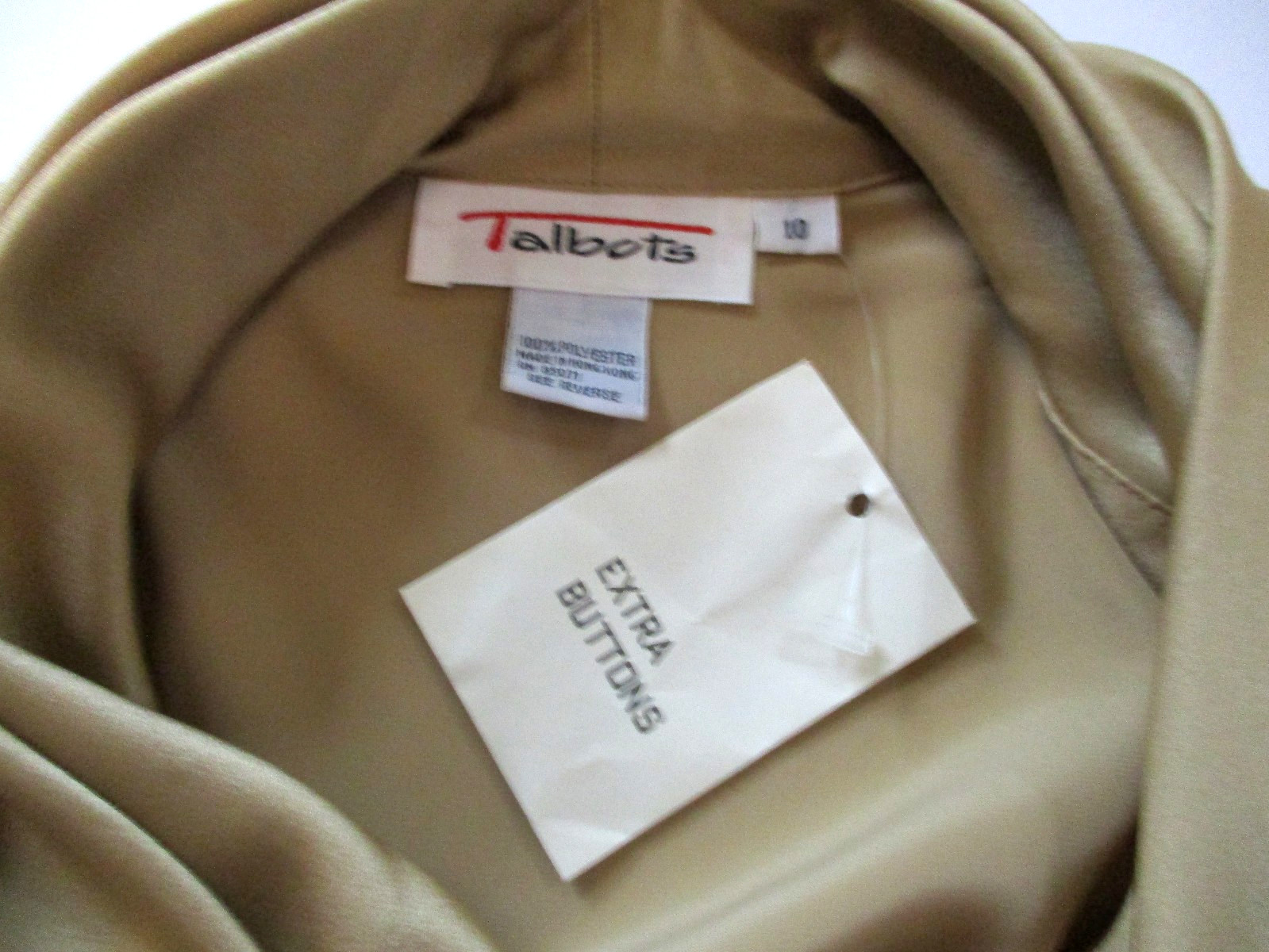Vintage Talbots V-neck Polyester Gold Long Sleeve Blouse Top Women’s Size 10