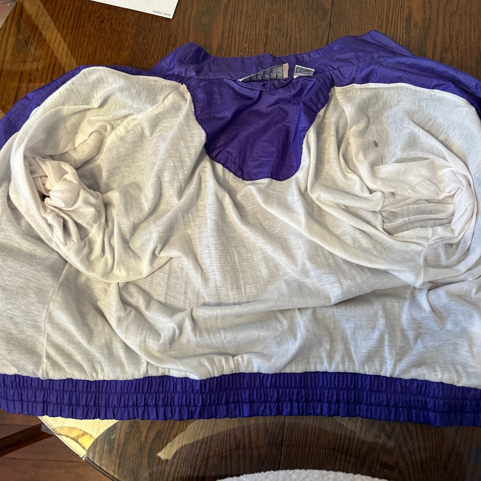 VTG 80s Windbreaker Tracksuit Jacket – Just For Petites Small-Purple Gold Quilt