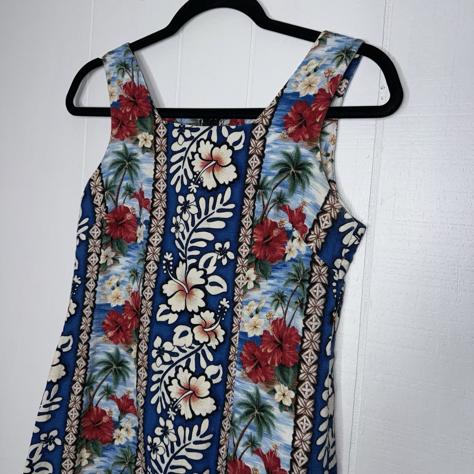 Vintage Shannon Marie Hawaii Mini Dress Hibiscus Floral Beach Cruise Size S