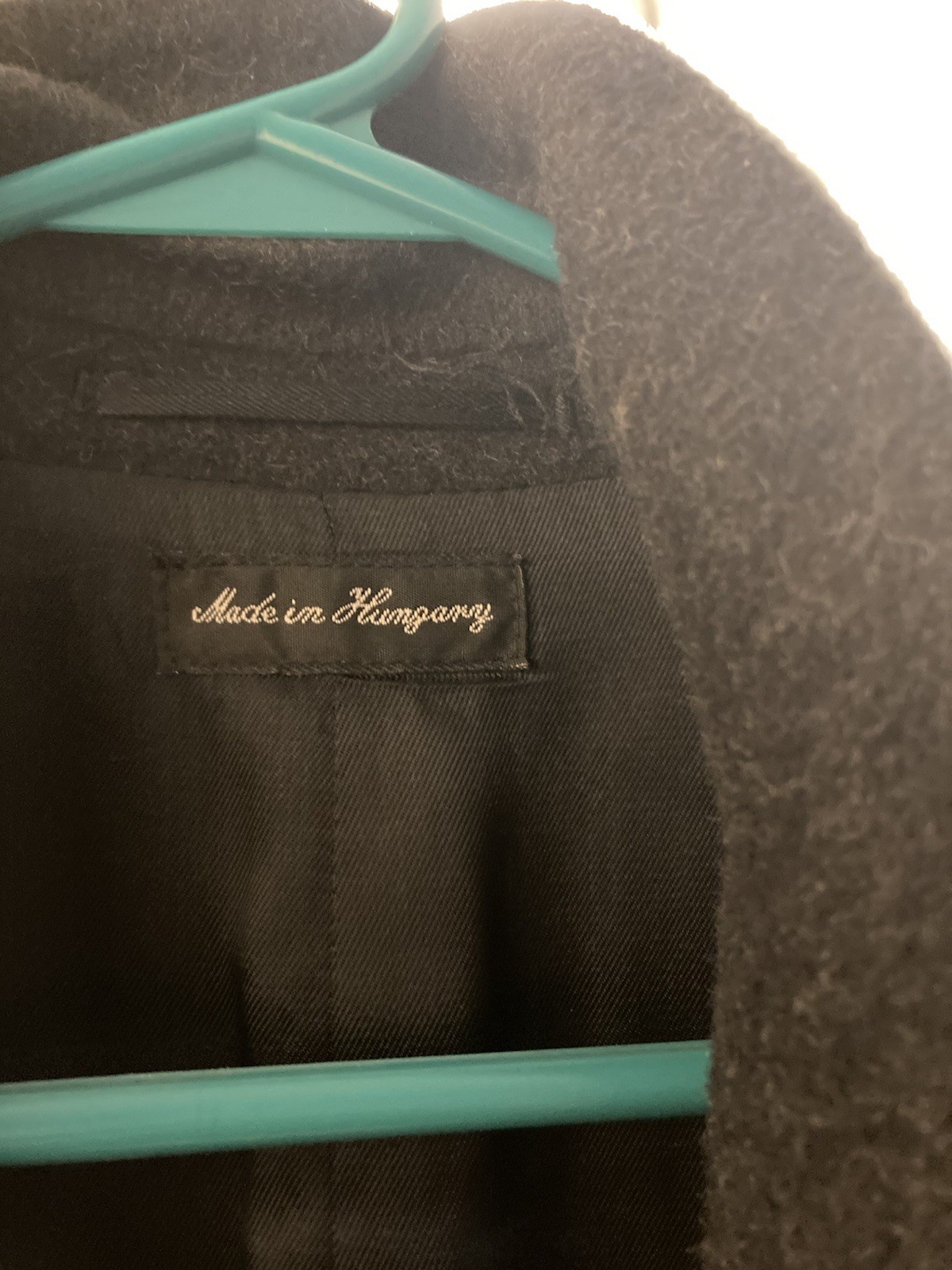 VTG Stafford Women’s Black 100% Wool Black Long Button Heavy Coat 44 L. Hungary