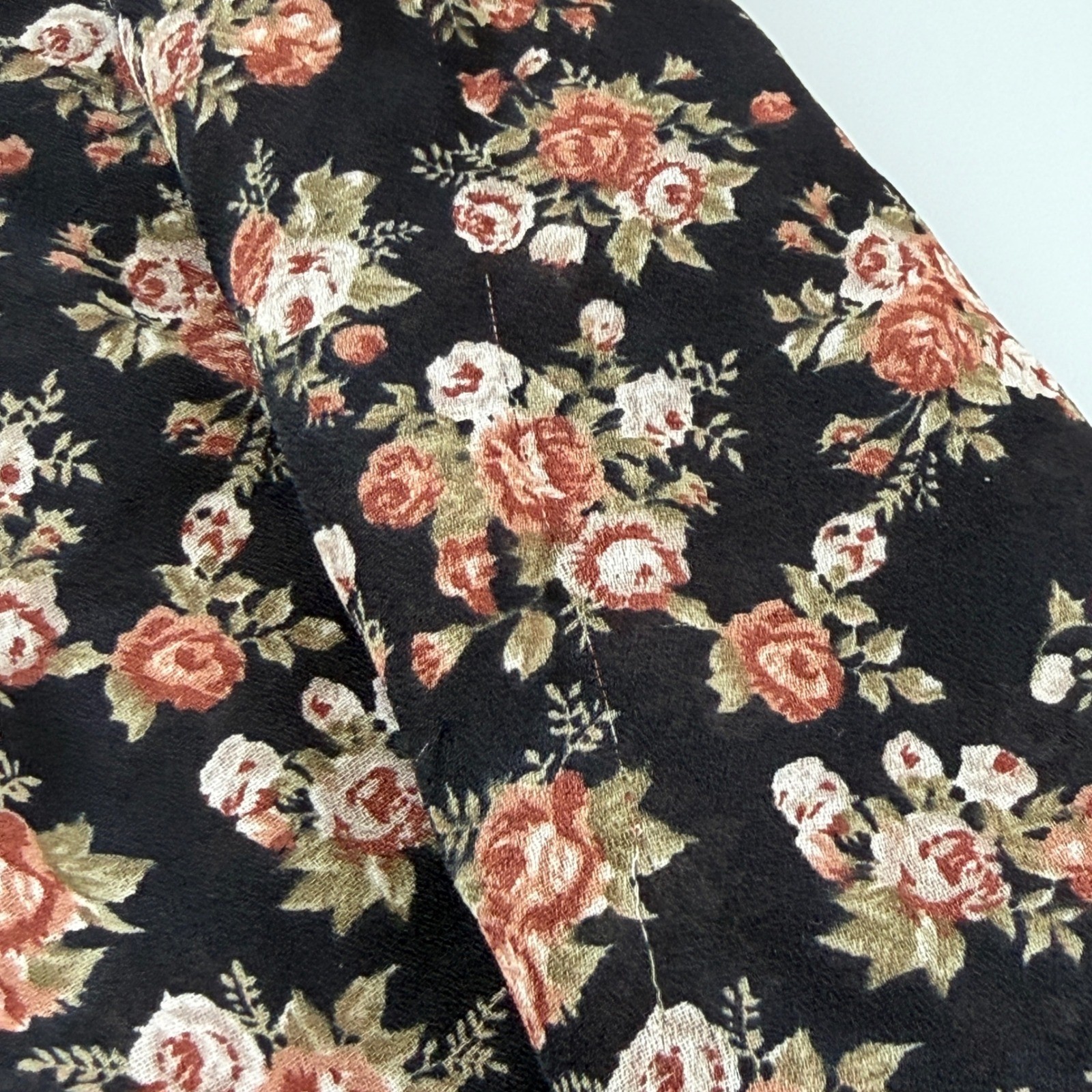 Girly Grunge Black Floral Print Slip Dress Indie Sleaze 90s Vintage Medium Sheer