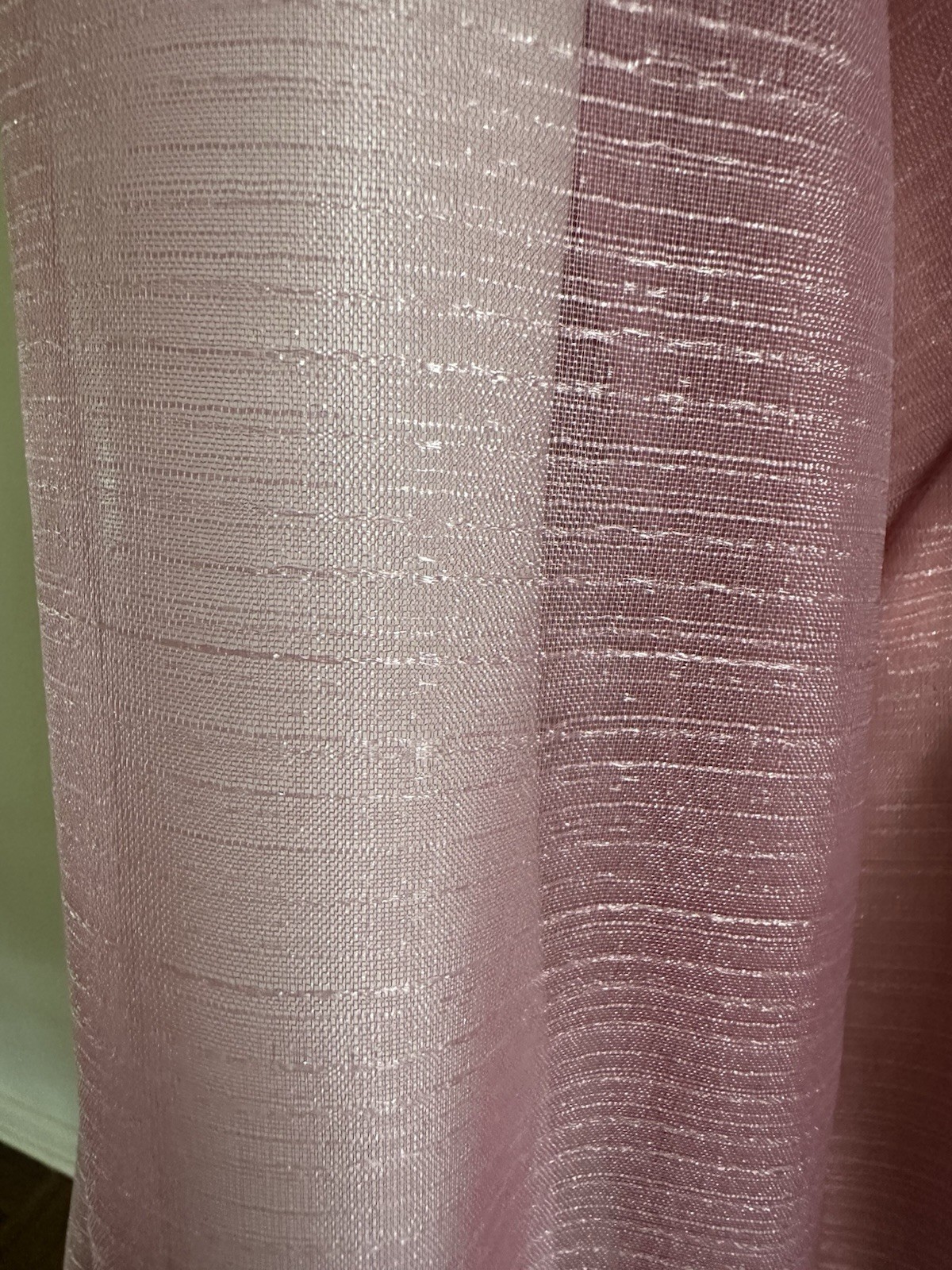 Vintage 60s 70s Alfred Shaheen Pink Fan Print Hostess Shift Dress Sheer Sleeve