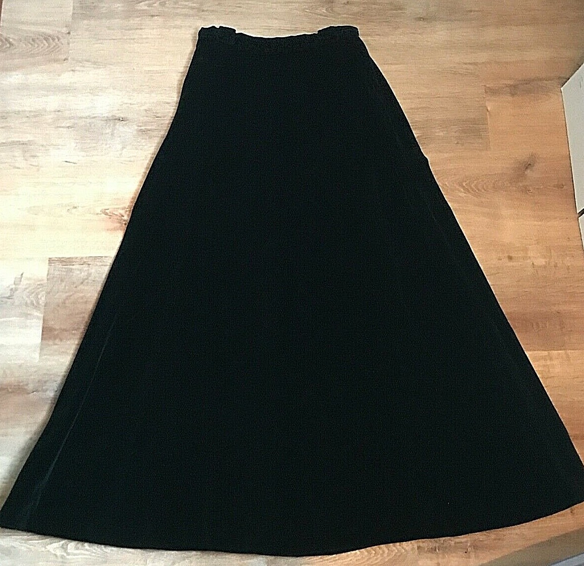 Vintage John Meyer Black Velvet Skirt A Line Cotton Lined Size 14